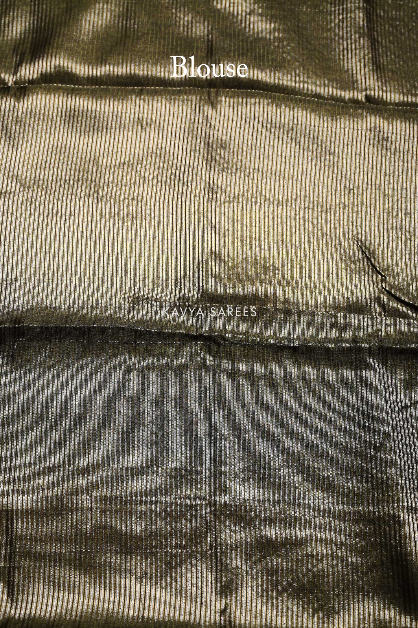 Olive Green Tussar Silk Saree with Artisan Woven Contrast Border