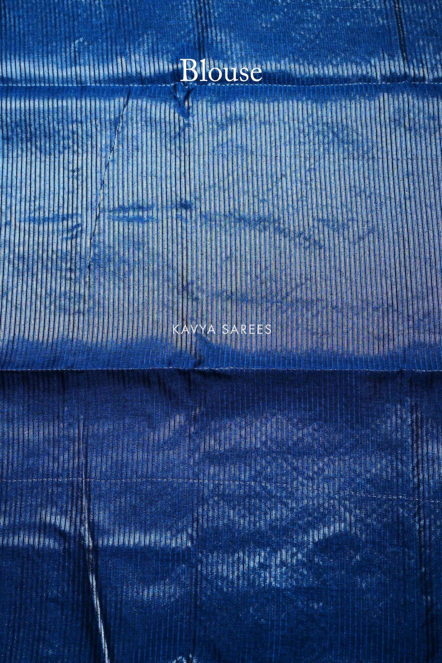 Royal Blue Tussar Silk Saree with Elegant Ethnic Woven Border