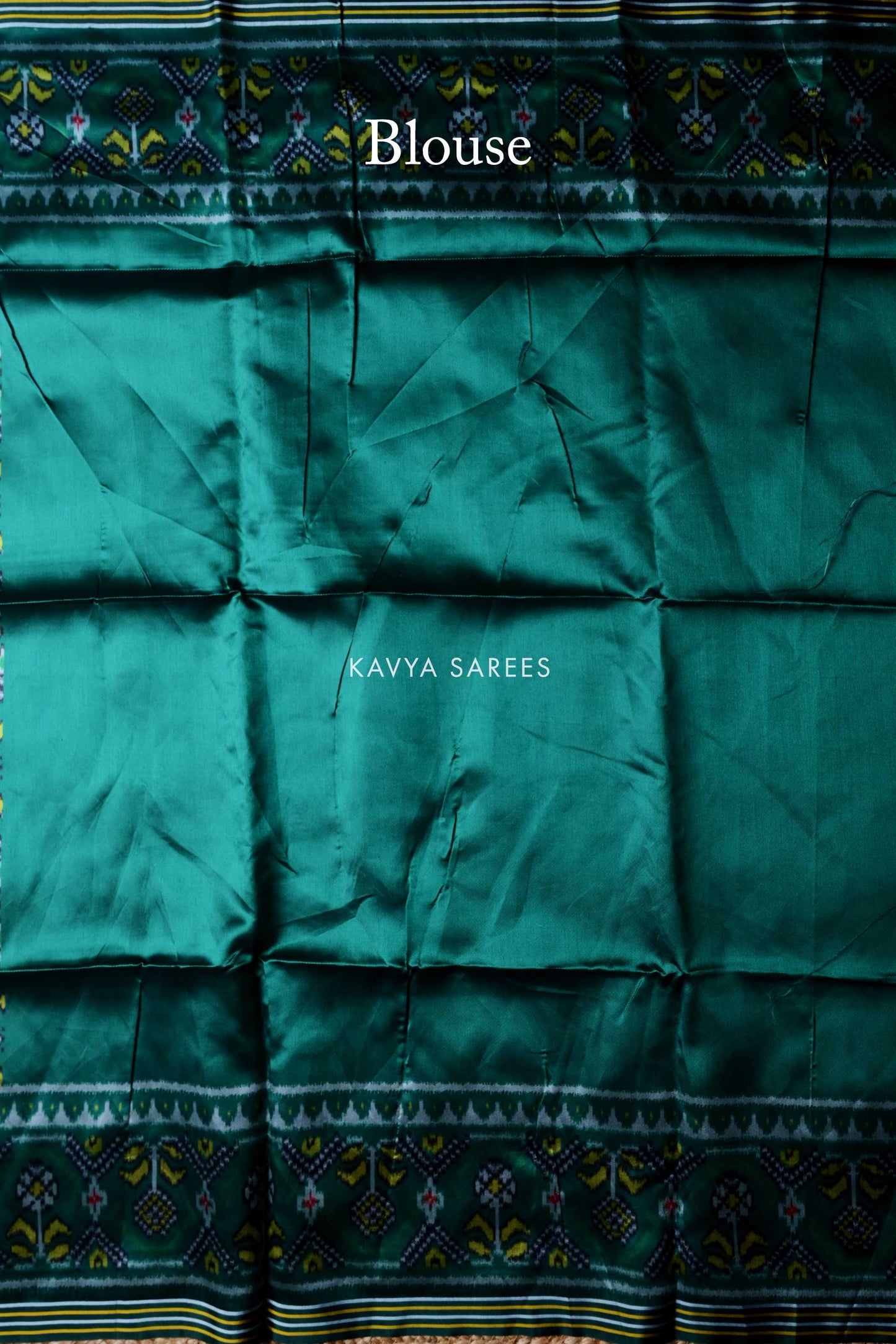 Sea Green Patola Silk Saree with Floral Ikat Motifs