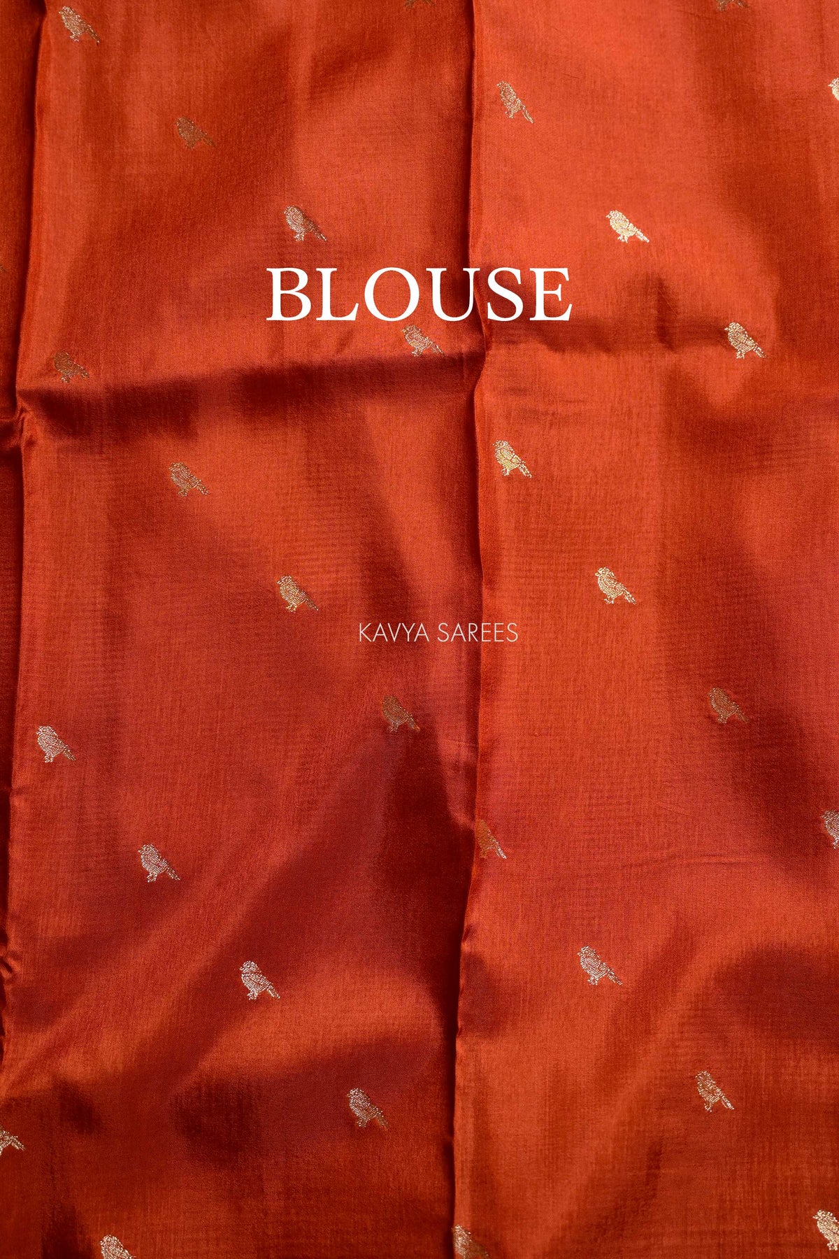 Burnt Orange Fancy Vintage Saree with Golden Zari Border & Butti