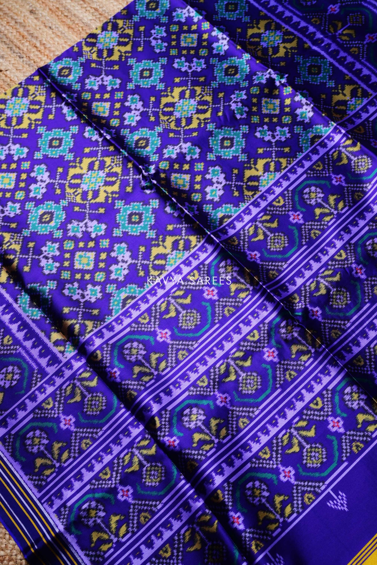 Violet Blue Patola Silk Saree with Classic Patola Art