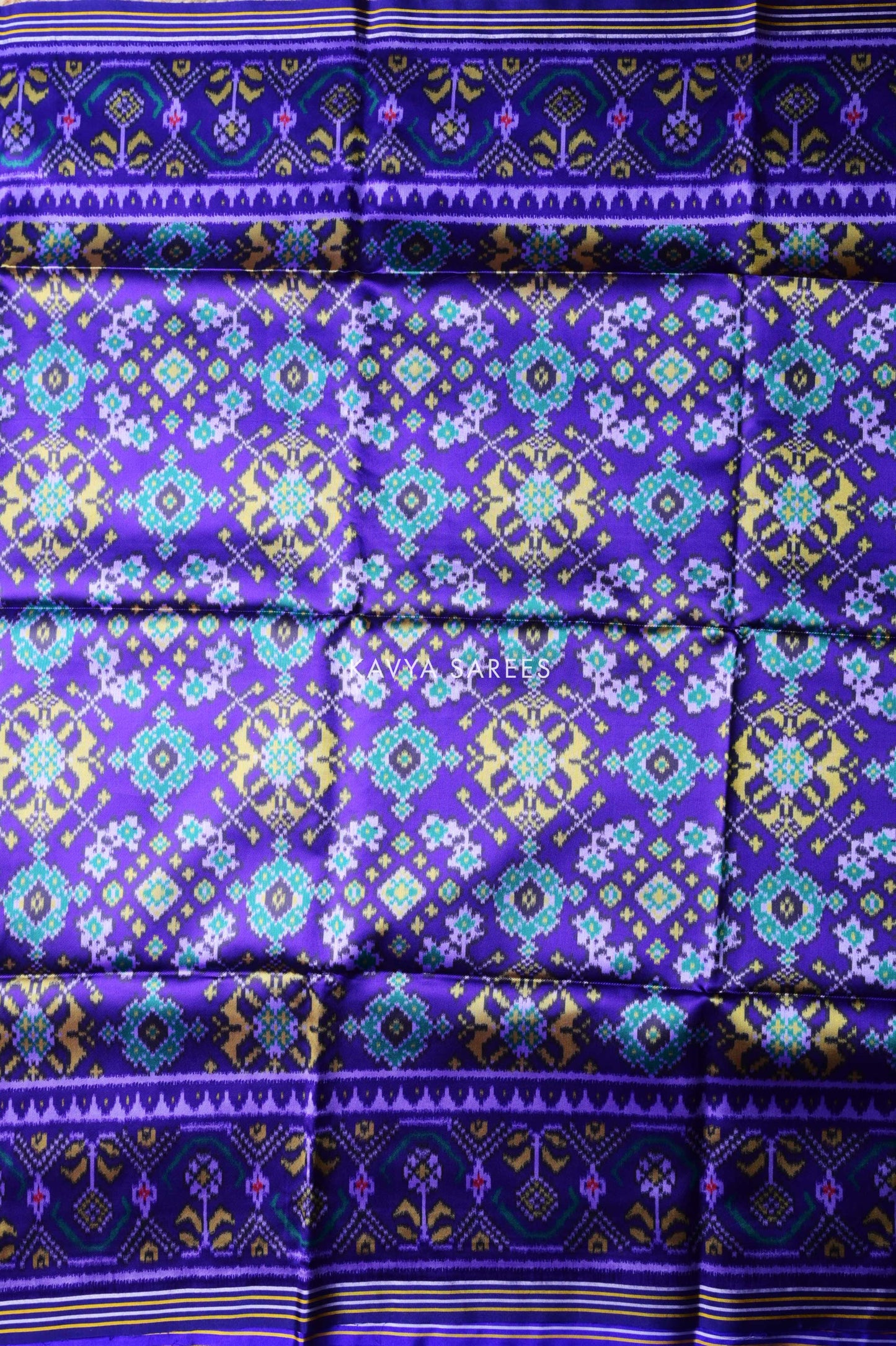 Violet Blue Patola Silk Saree with Classic Patola Art