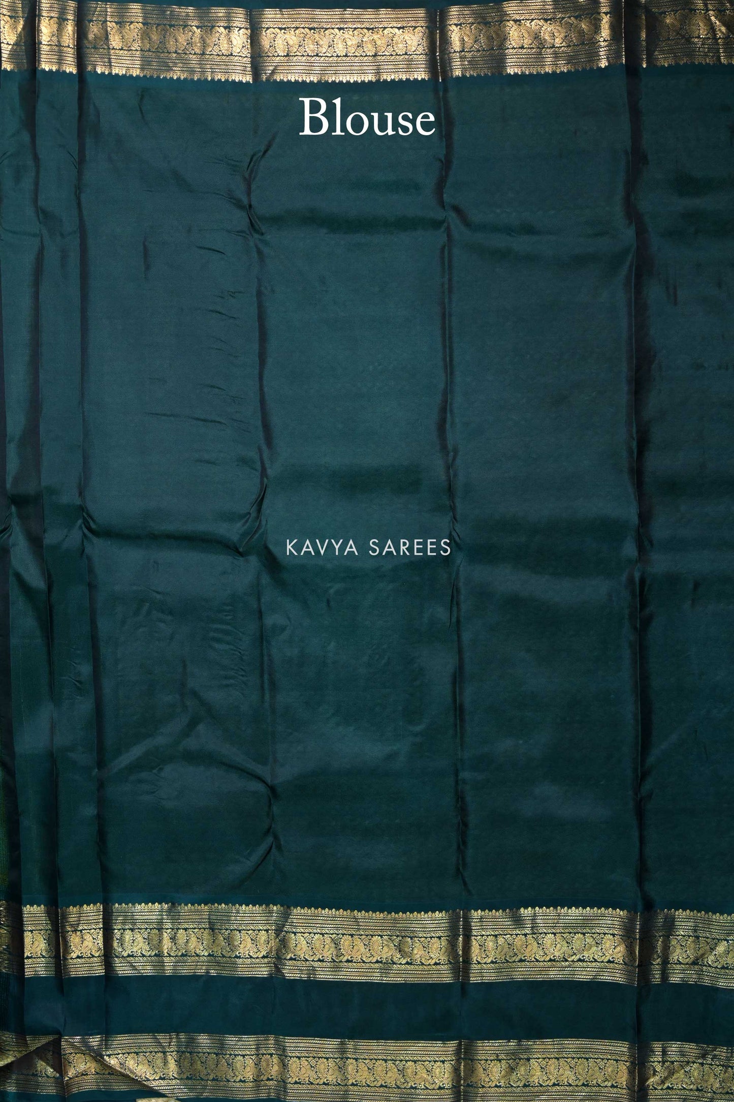 Olive Green & Bottle Green Kanchi Pattu Silk Saree with Classic Zari Border