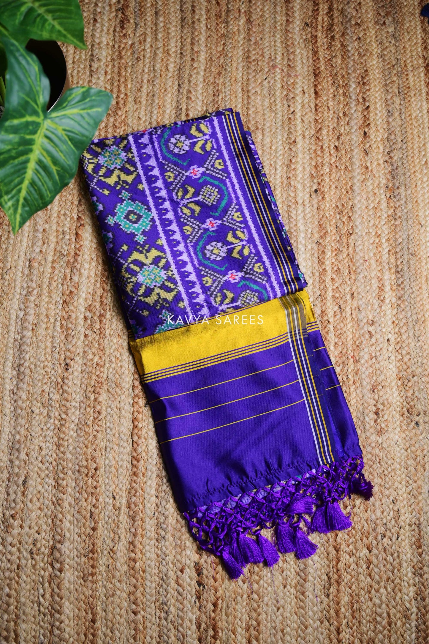 Violet Blue Patola Silk Saree with Classic Patola Art