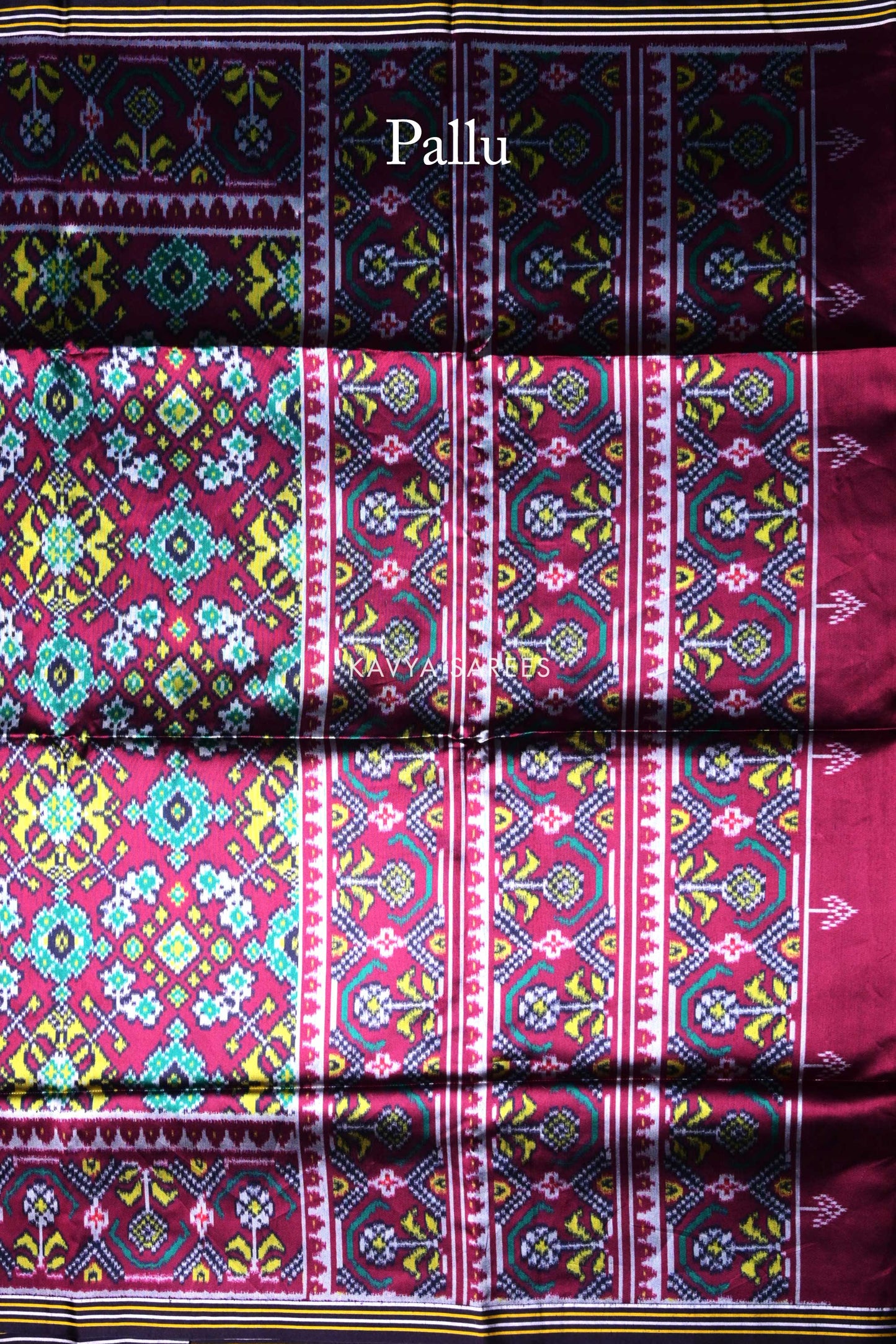 Maroon Patola Silk Saree with Elegant Geometric Weaves