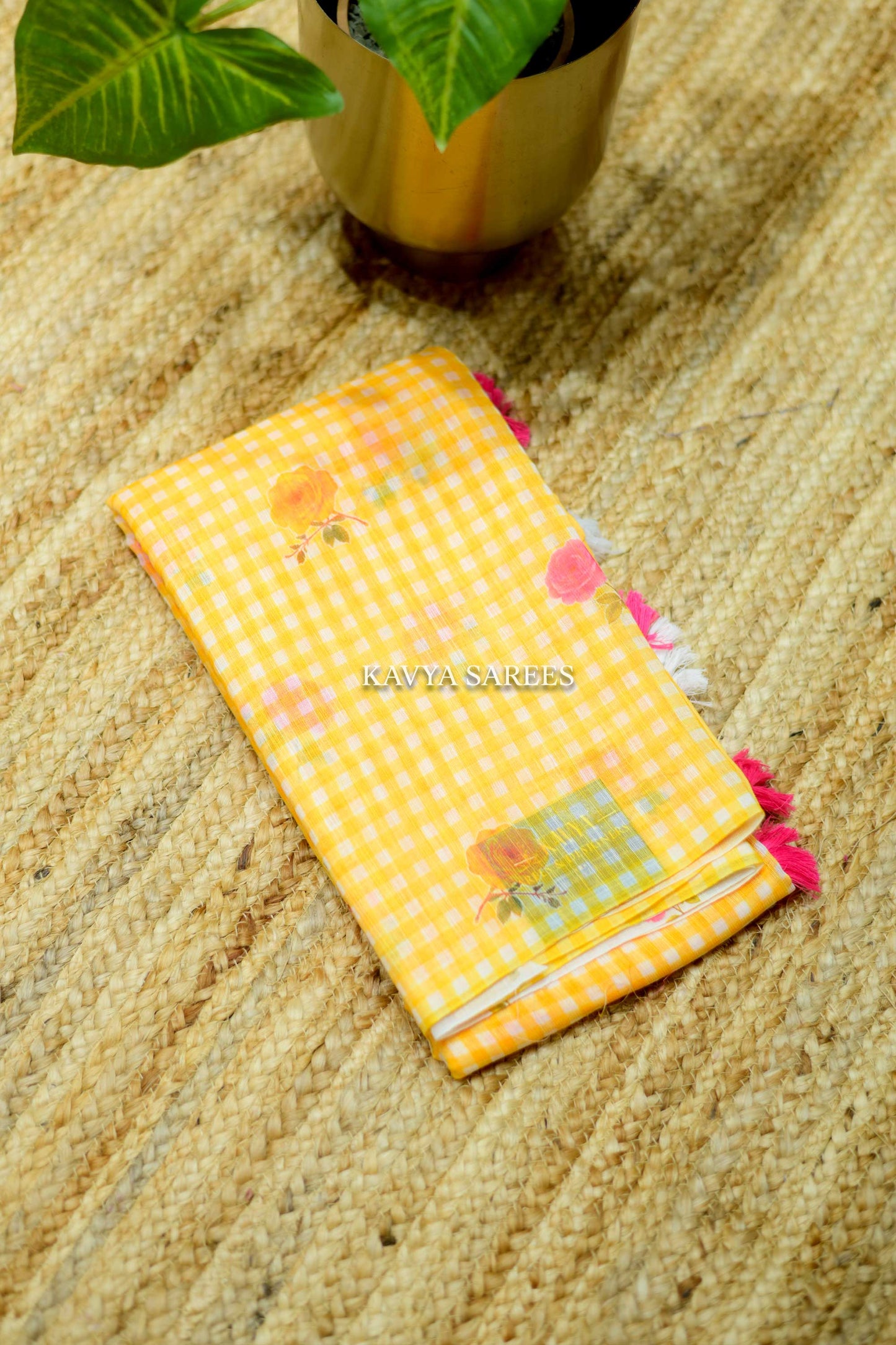 Sunflower Bloom Cotton Saree