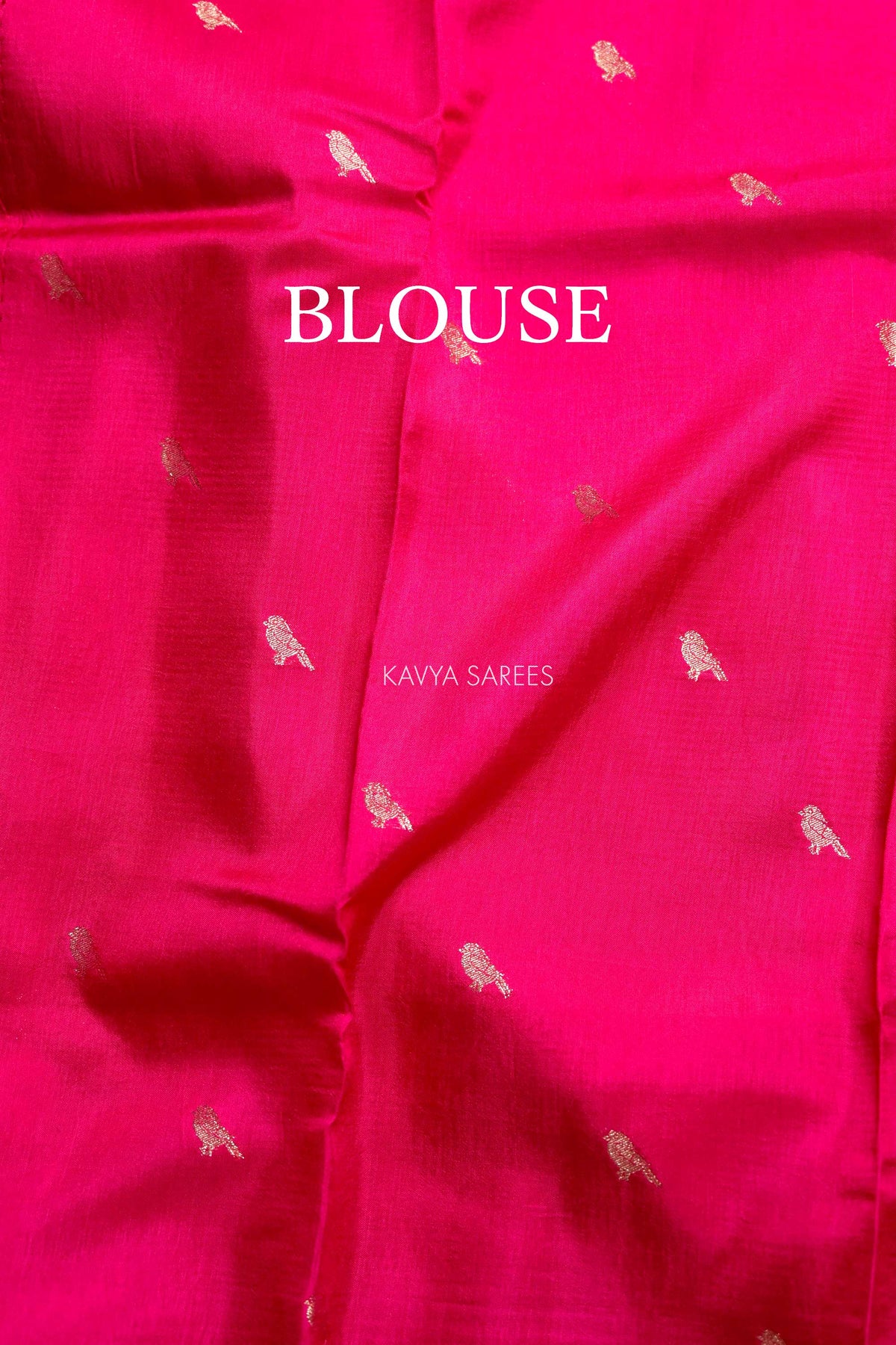 Bright Pink Fancy Vintage Saree with Golden Zari Border & Butti