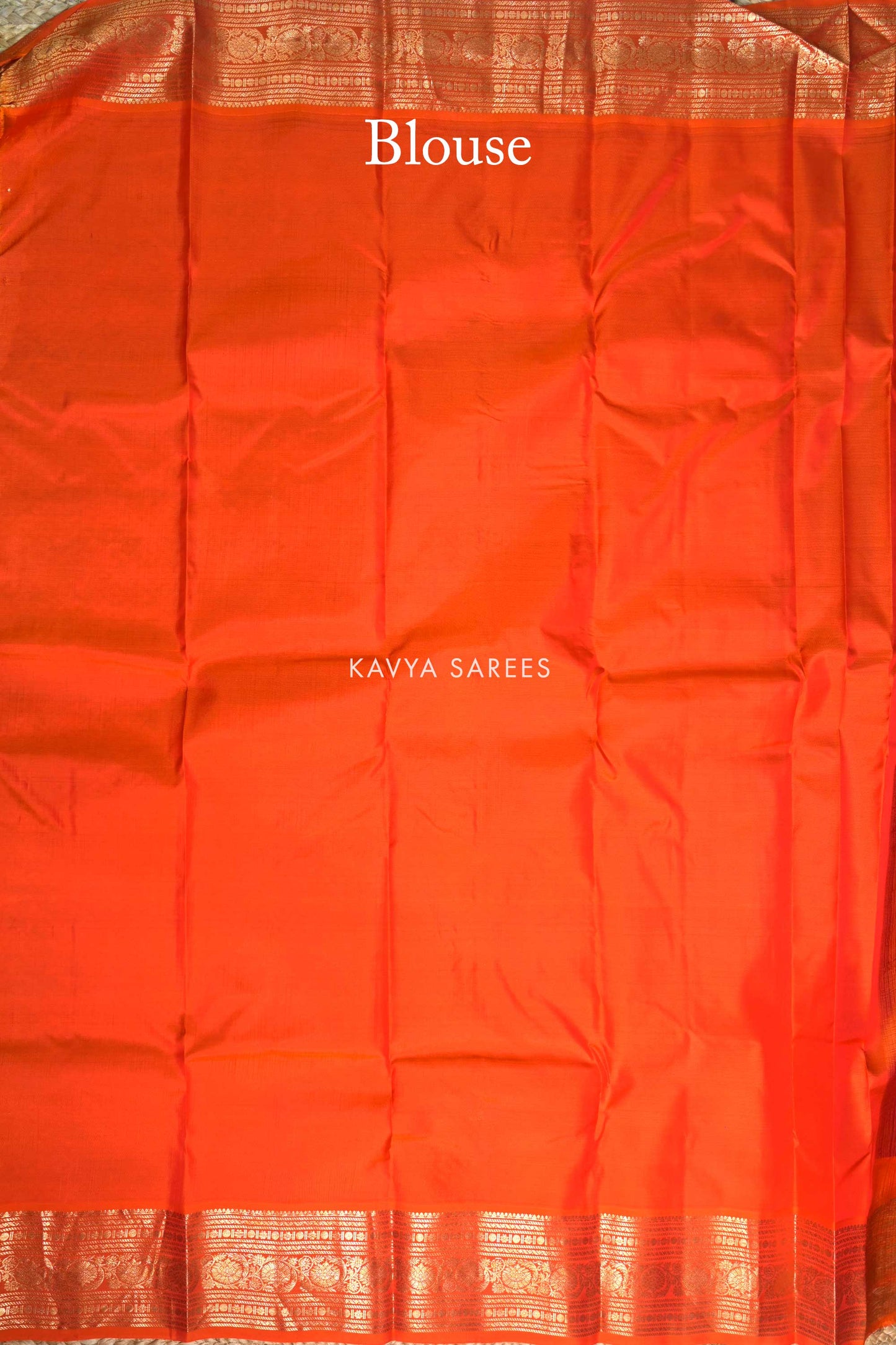 Royal Purple & Orange Kanchi Pattu Silk Saree with Traditional Zari Border