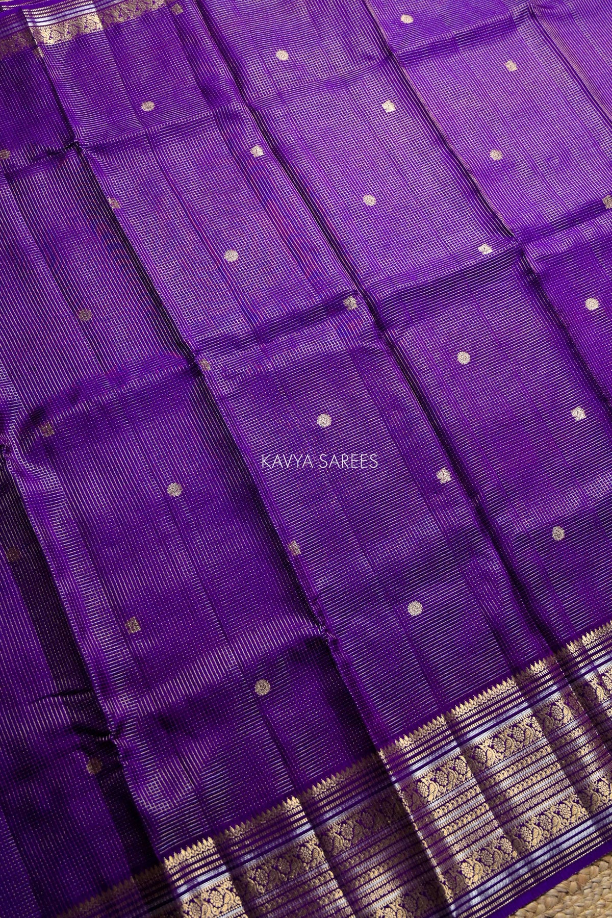 Rich Purple Fancy Vintage Saree with Golden Zari Border & Butti