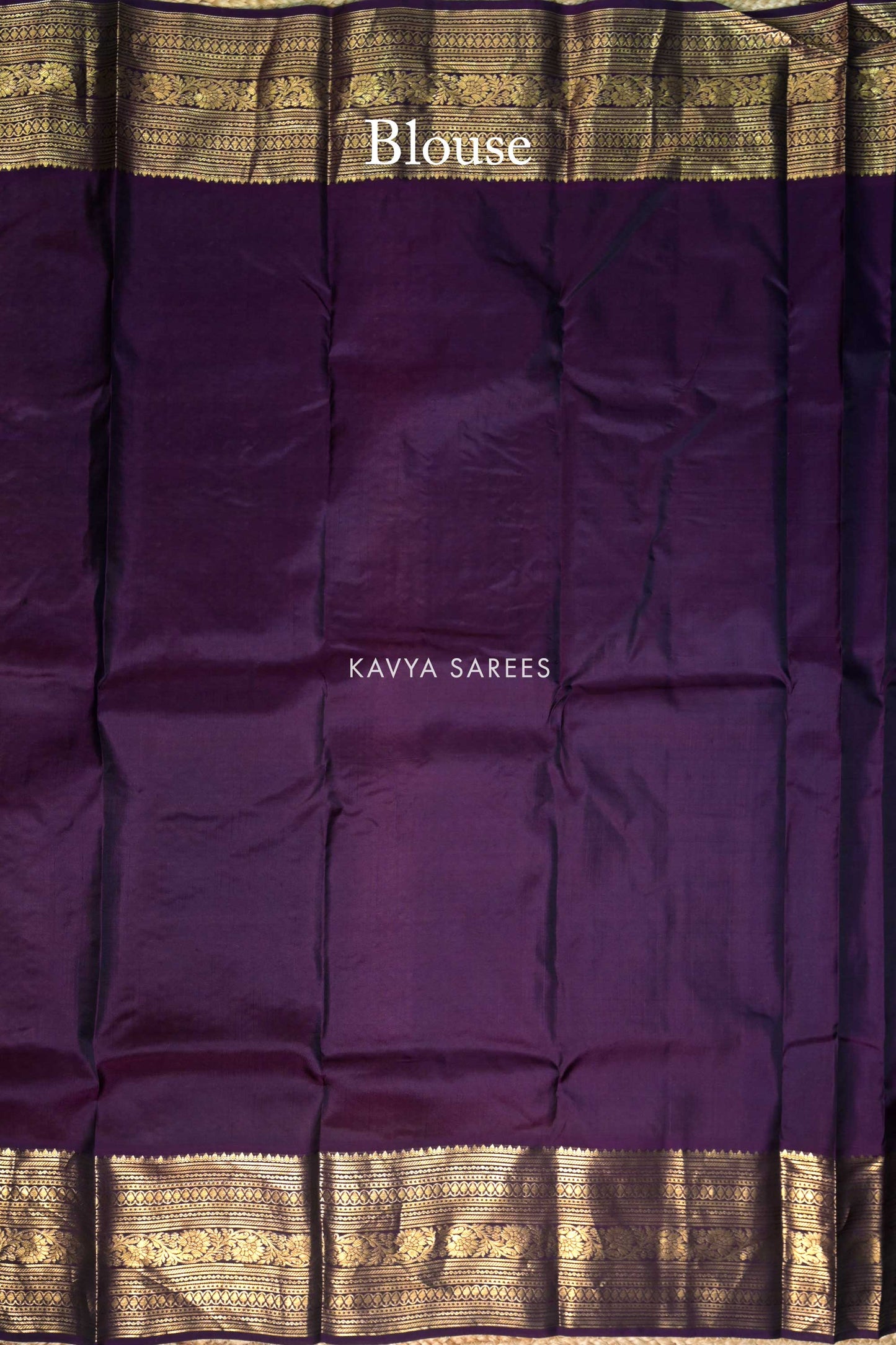 Royal Purple Kanchi Pattu Silk Saree with Black Rich Zari Border