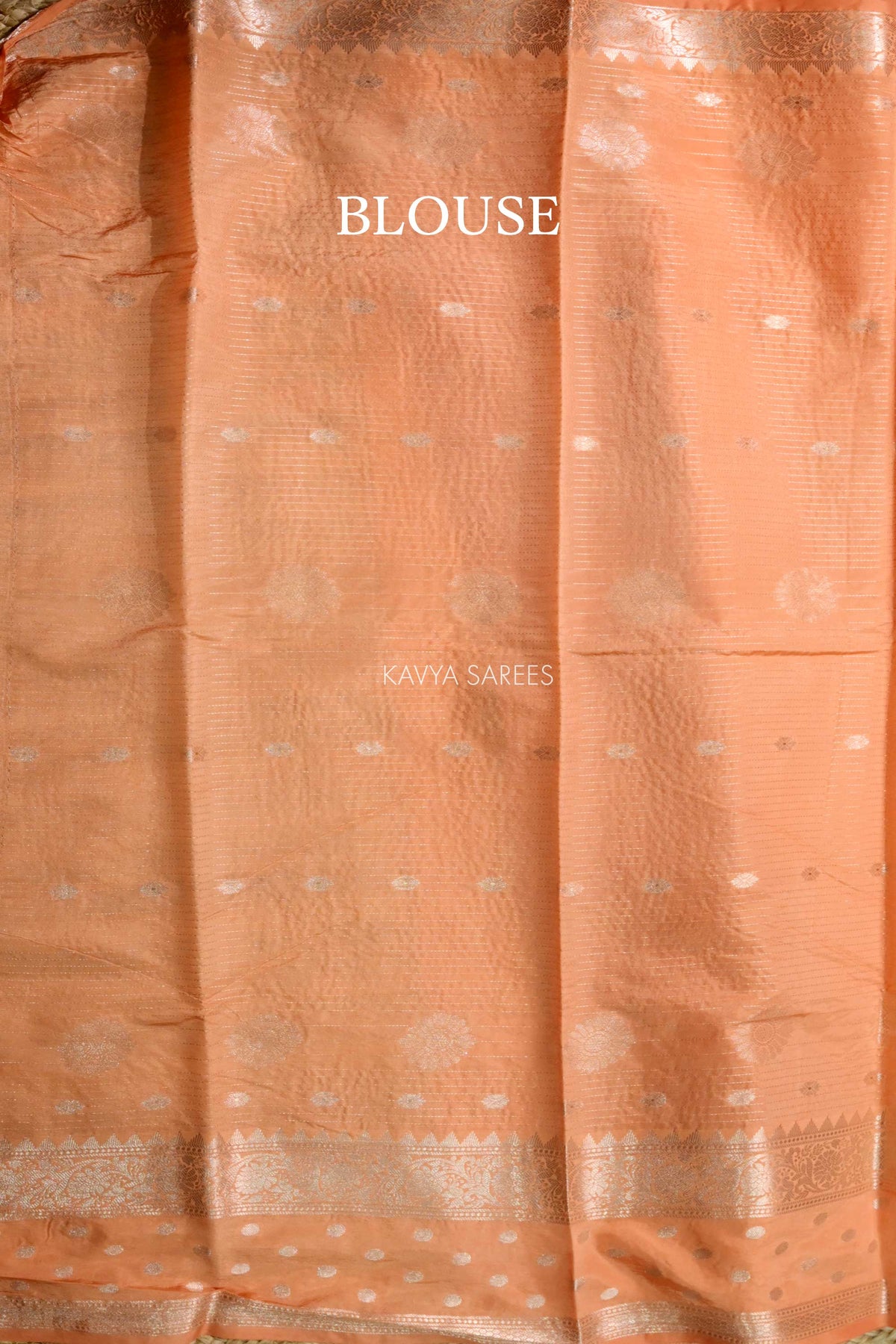 Vibrant Orange Semi Raw Silk Saree with Silver Floral Zari Motifs & Designer Border