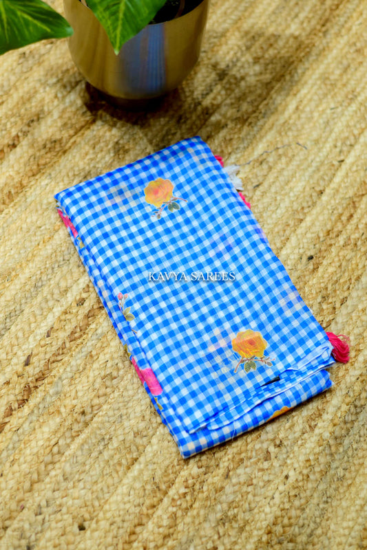 Royal Sky Cotton Saree