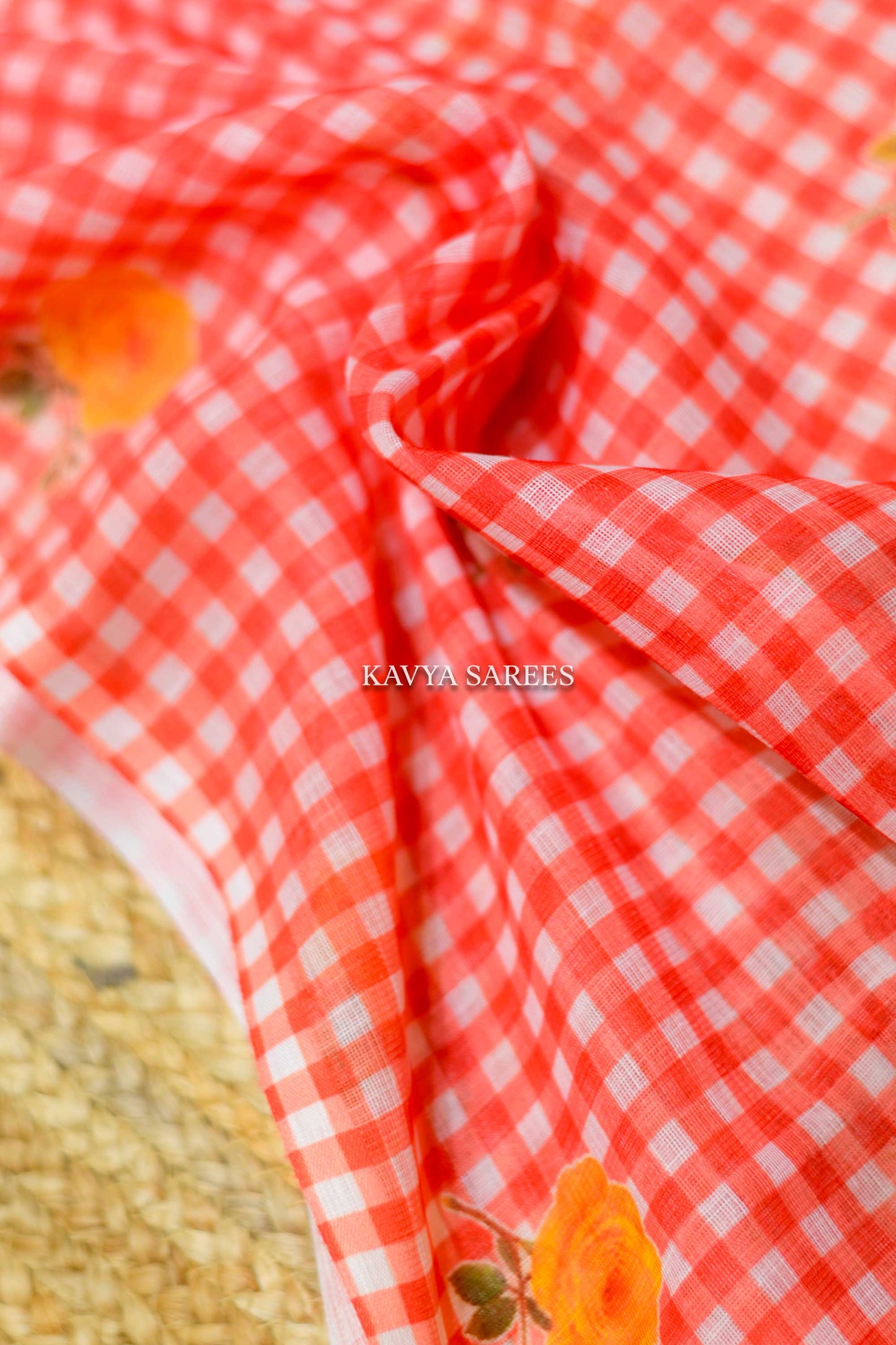 Peach Blossom Cotton Saree