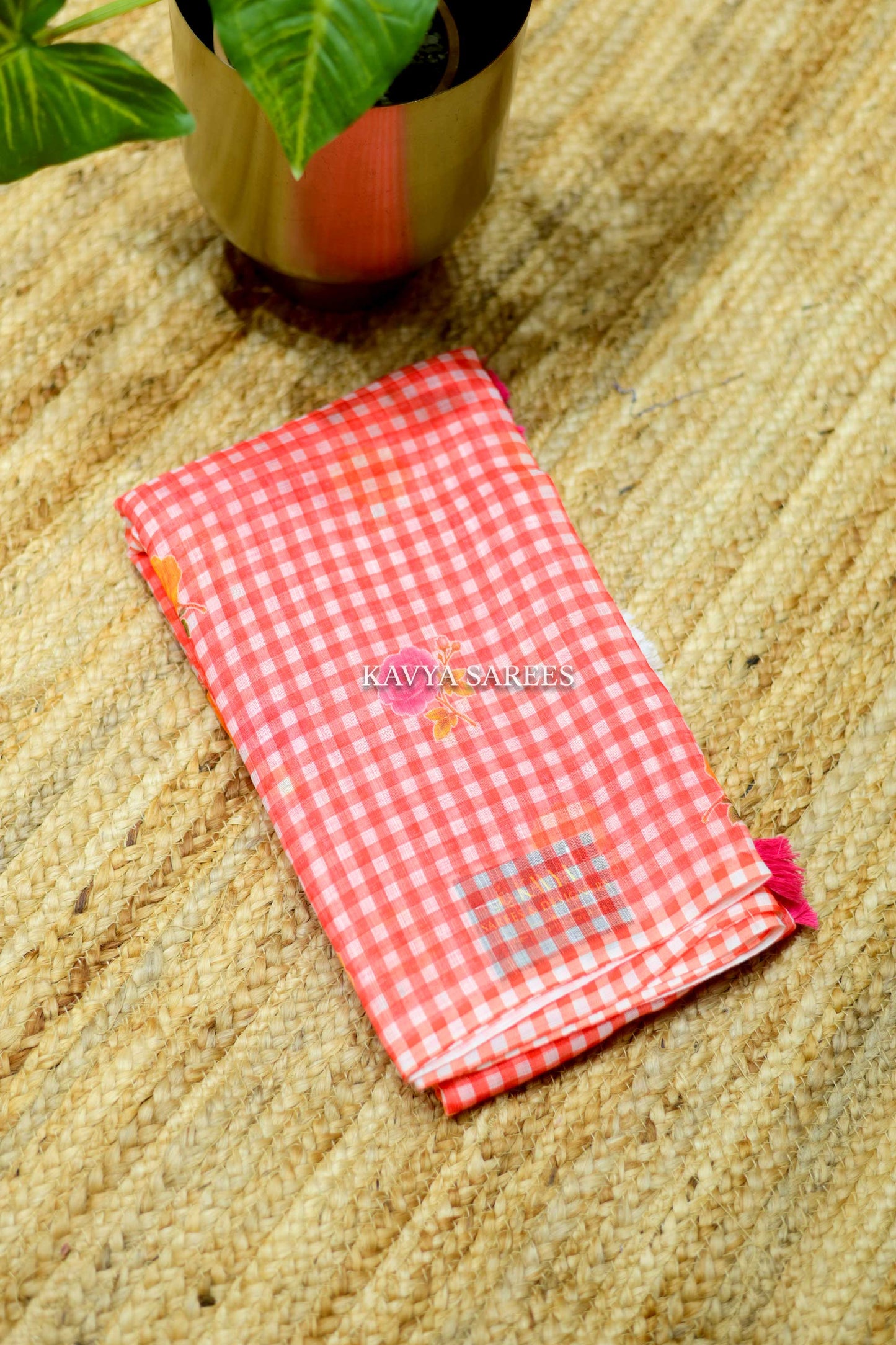 Peach Blossom Cotton Saree