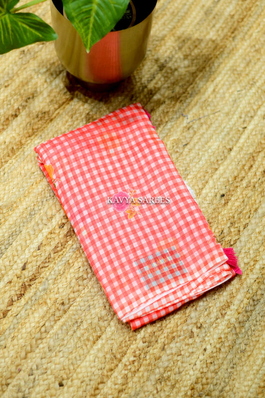Peach Blossom Cotton Saree