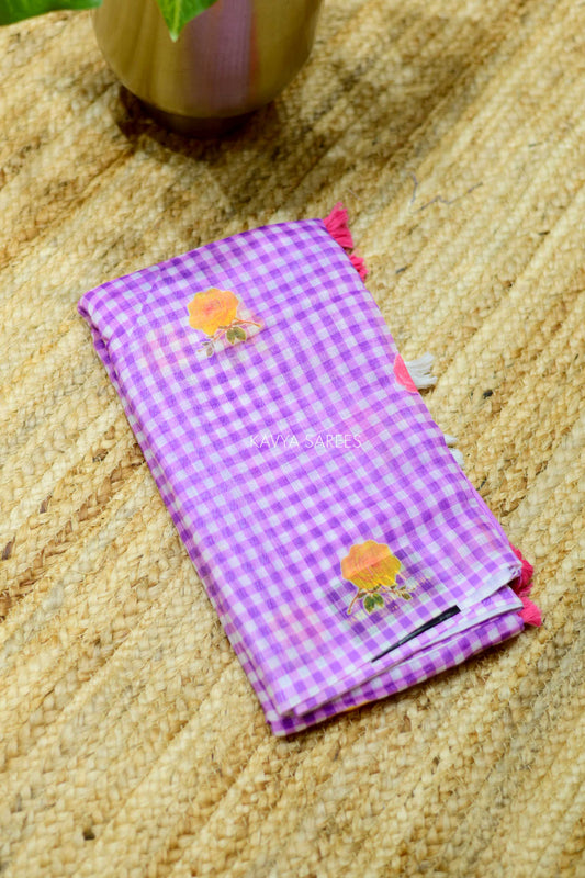 Lavender Mist Cotton Saree