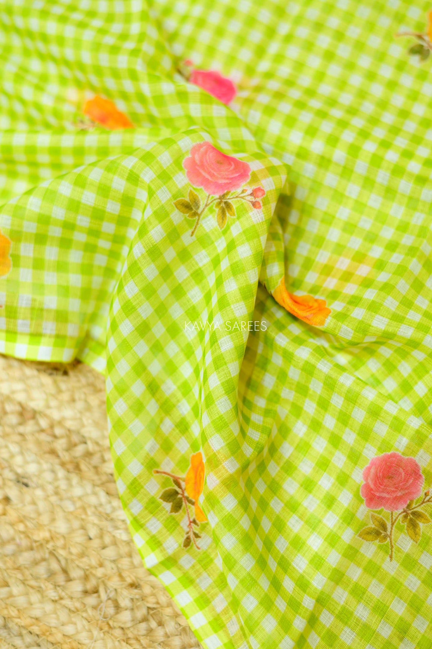 Lime Fresh Cotton Saree