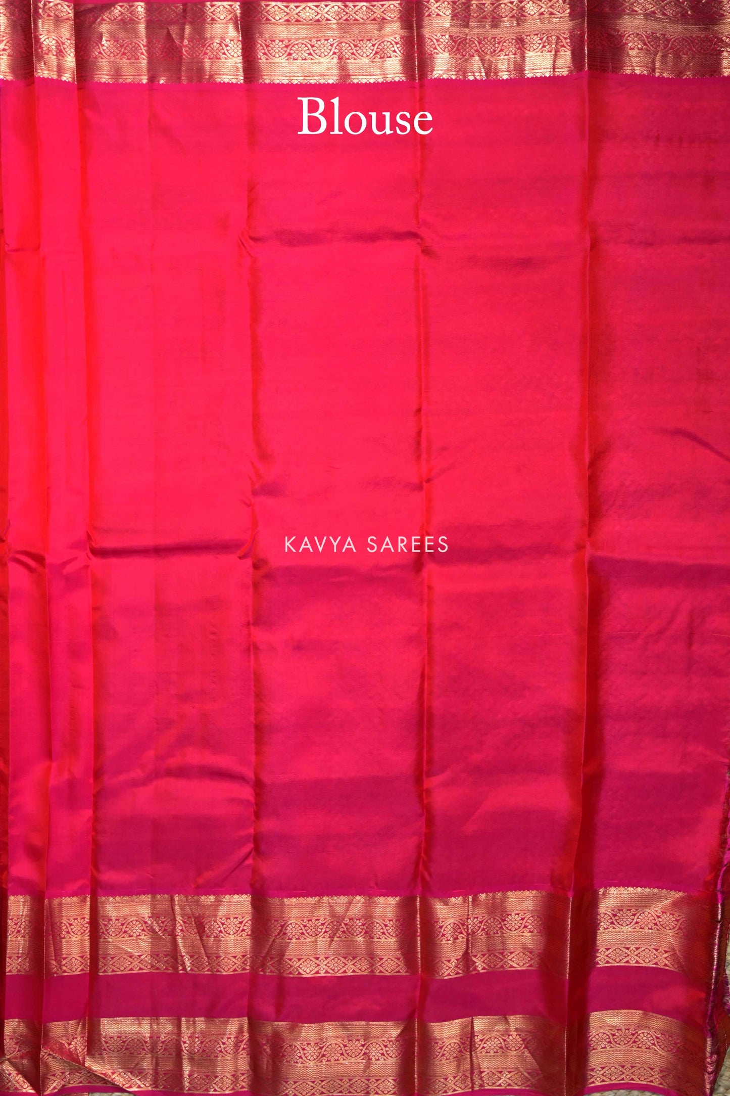Orange & Pink Kanchi Pattu Silk Saree with Elegant Zari Border