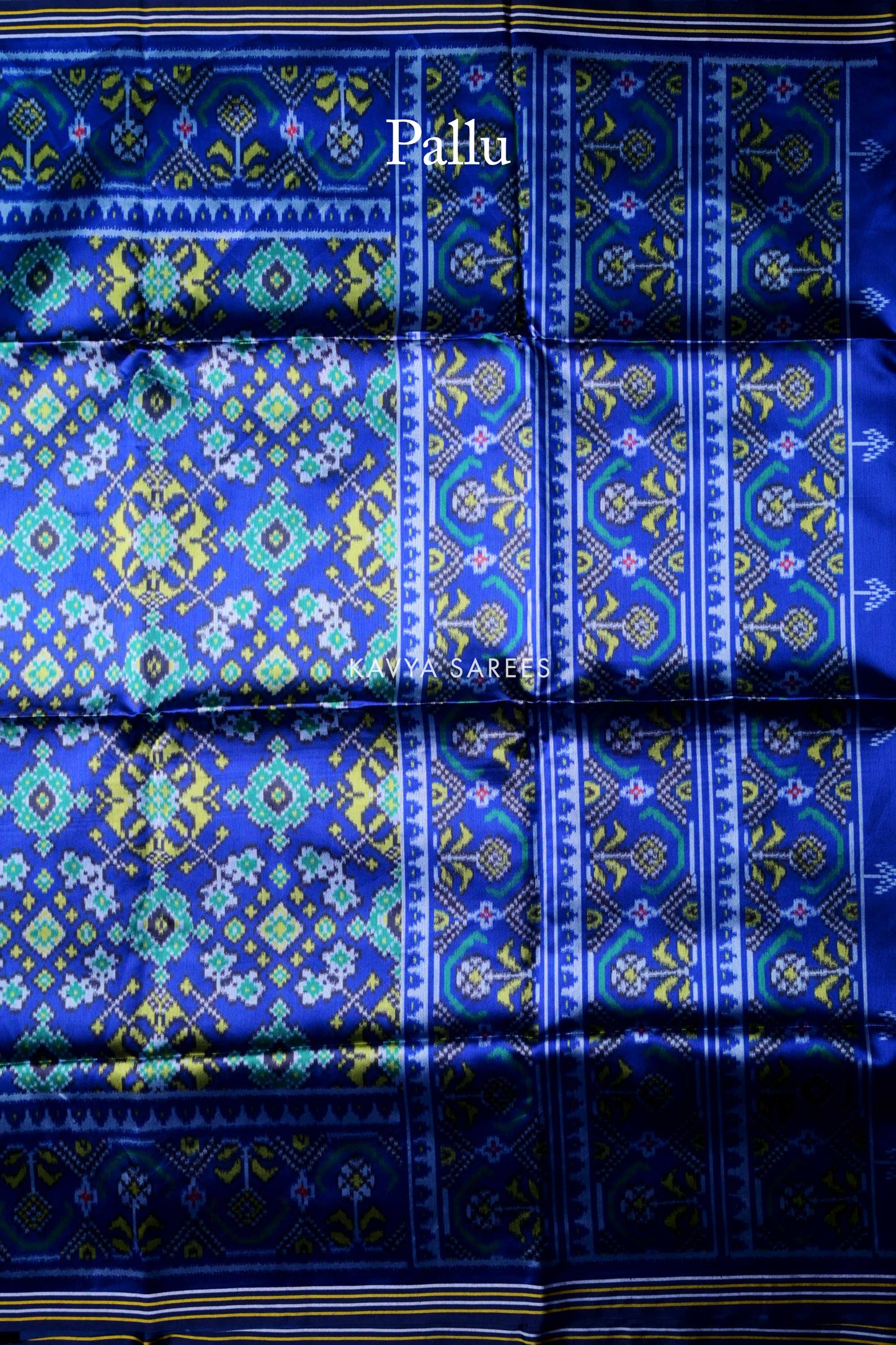 Royal Blue Patola Silk Saree with Intricate Ikat Weaving