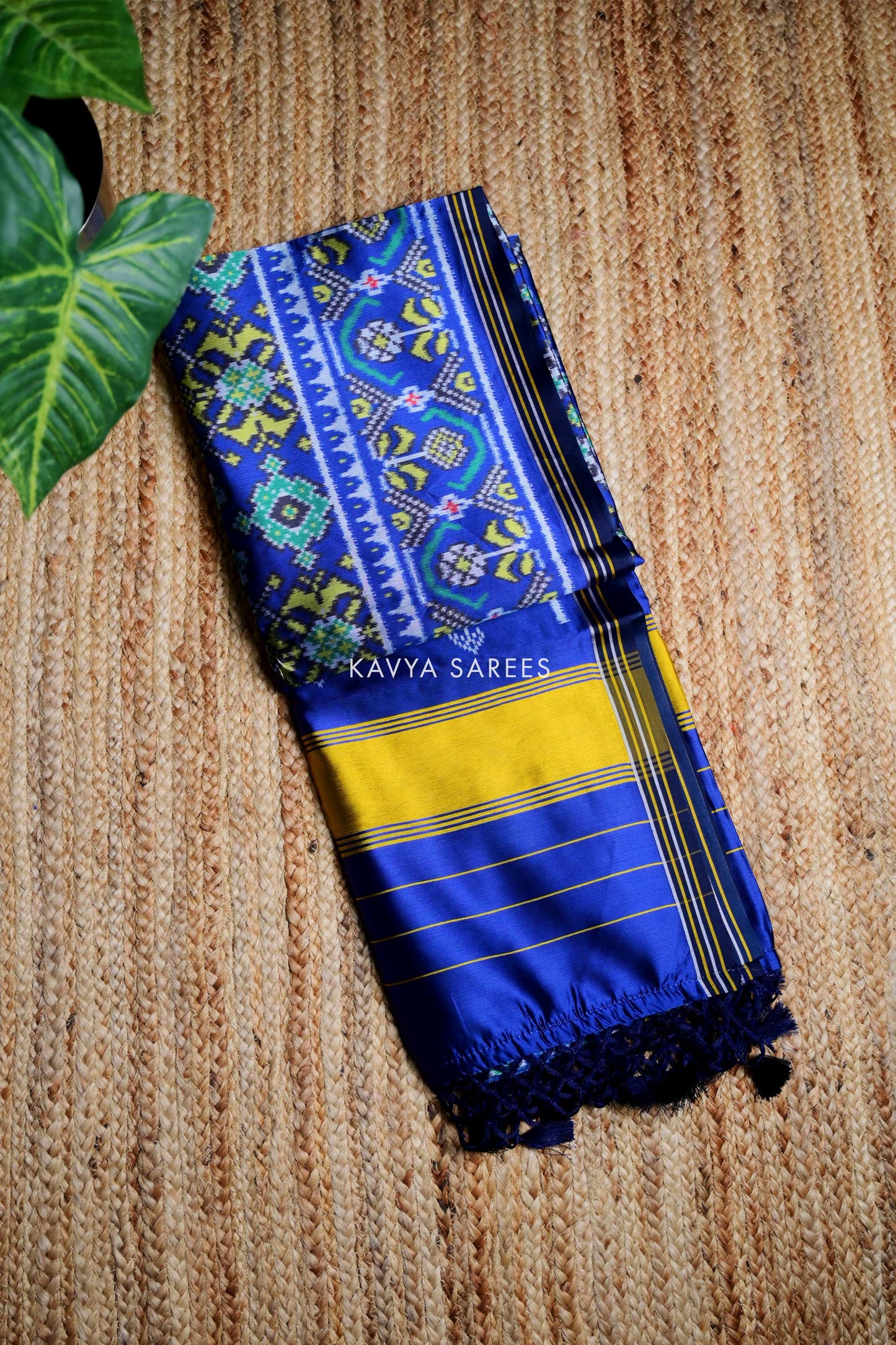 Royal Blue Patola Silk Saree with Intricate Ikat Weaving