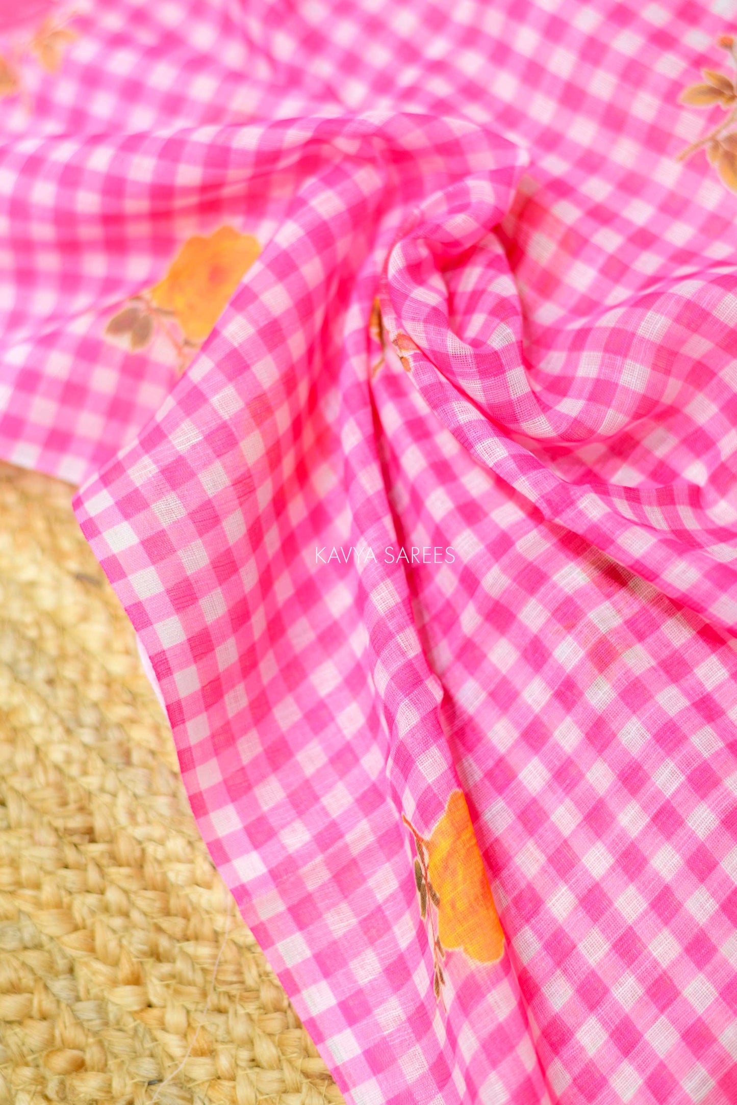 Candy Pink Cotton Saree