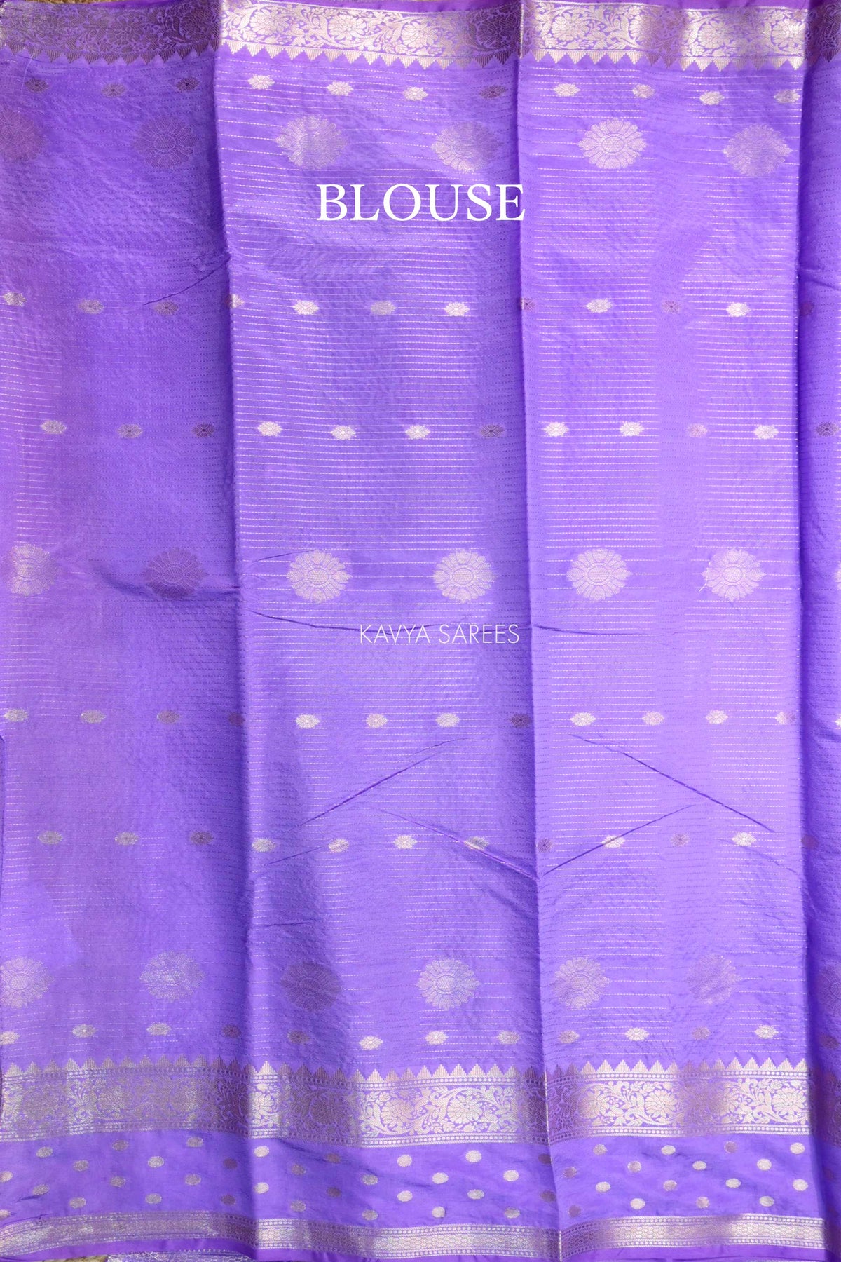Royal Purple Semi Raw Silk Saree with Silver Floral Zari Motifs & Elegant Zari Border