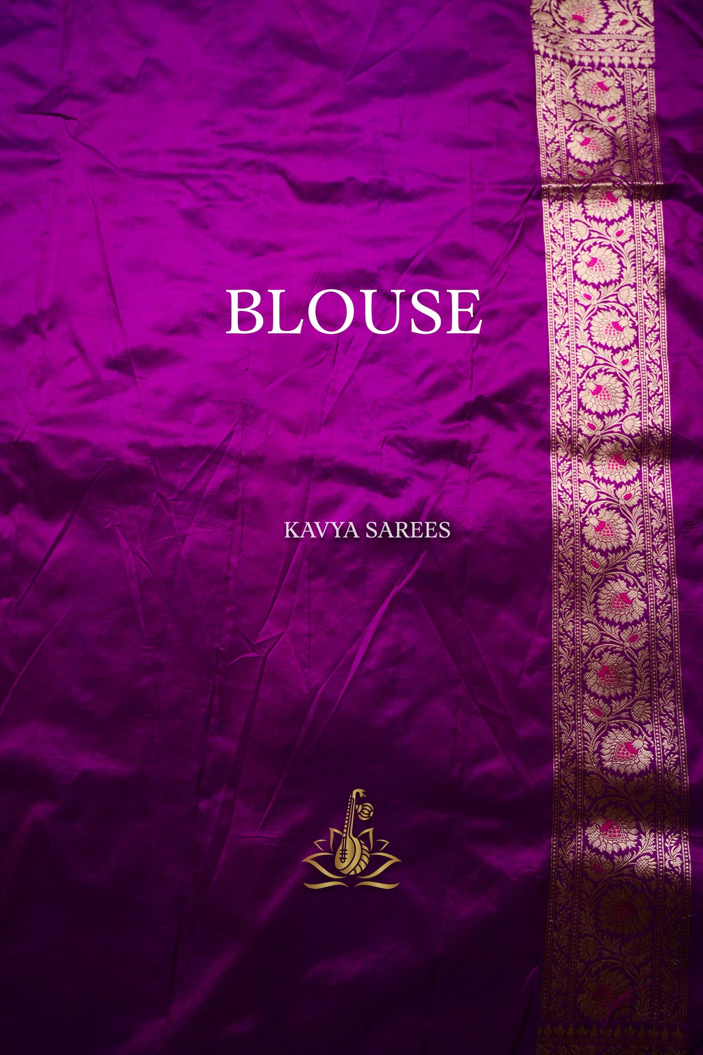 Royal Violet Banaras Pattu Saree with Antique Gold & Pink Zari Weaving