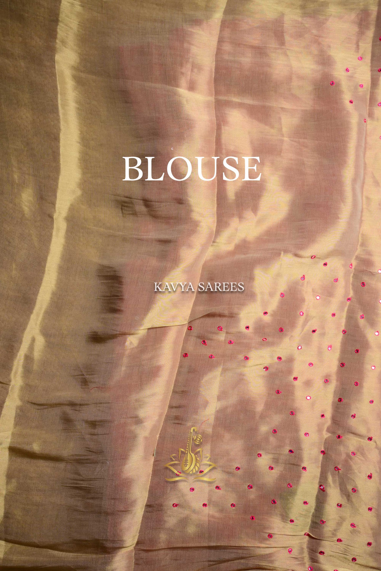 Rani Pink Bandhani Silk Saree with Golden Checks & Lace Border