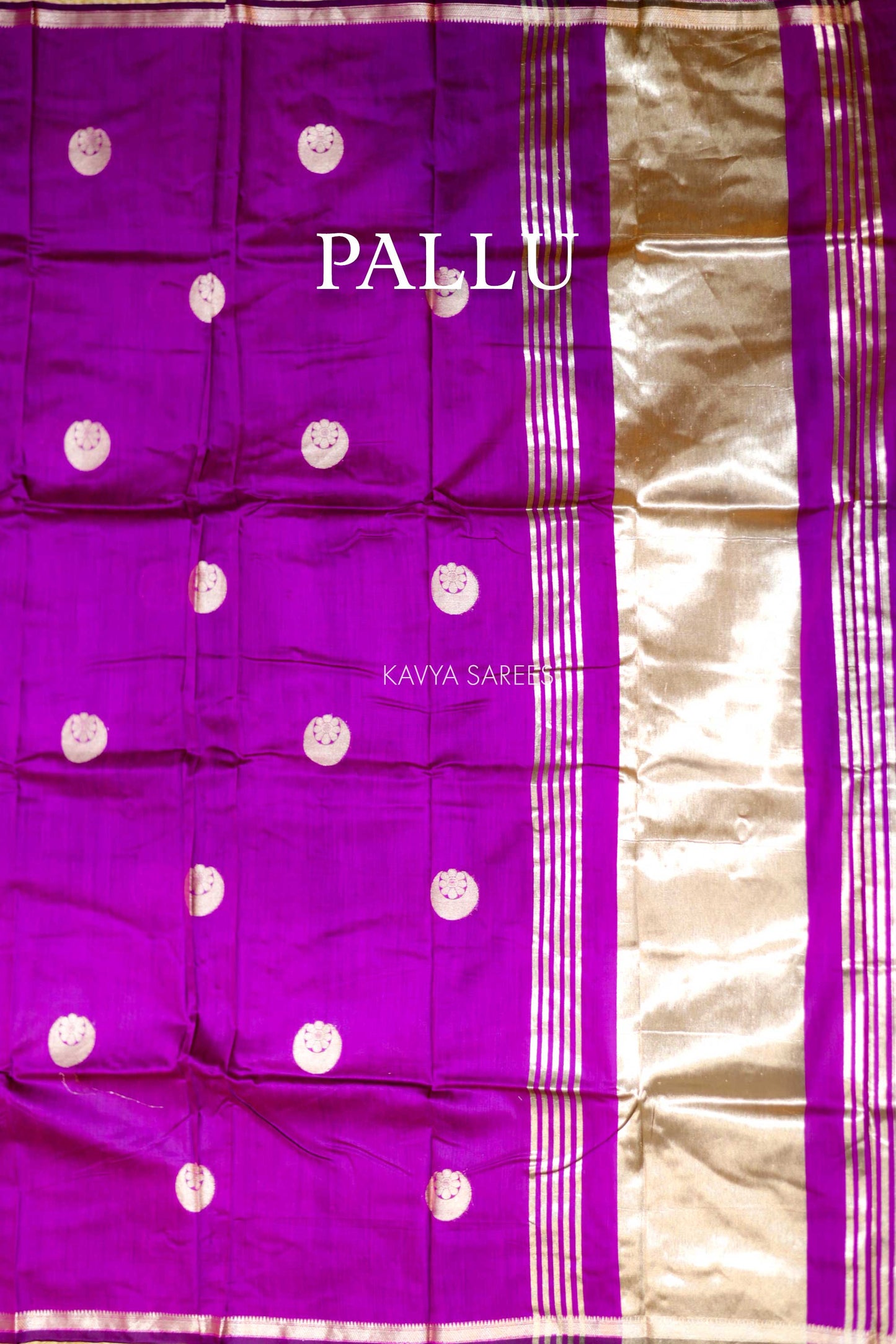 Vibrant magenta purple Chanderi saree crafted with delicate silver zari work
