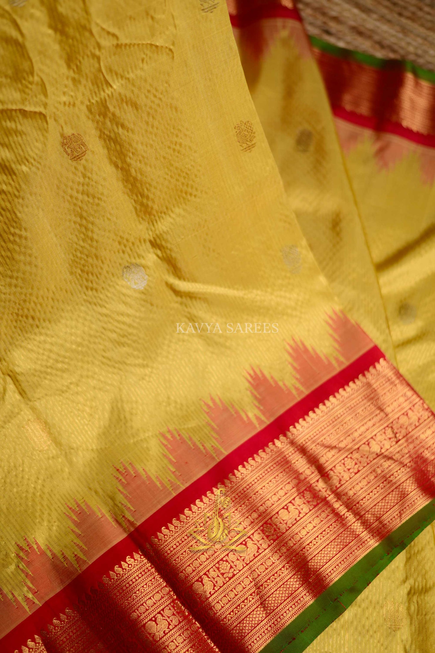 Traditional Gadwal Pattu Silk Saree with Rich Zari Border