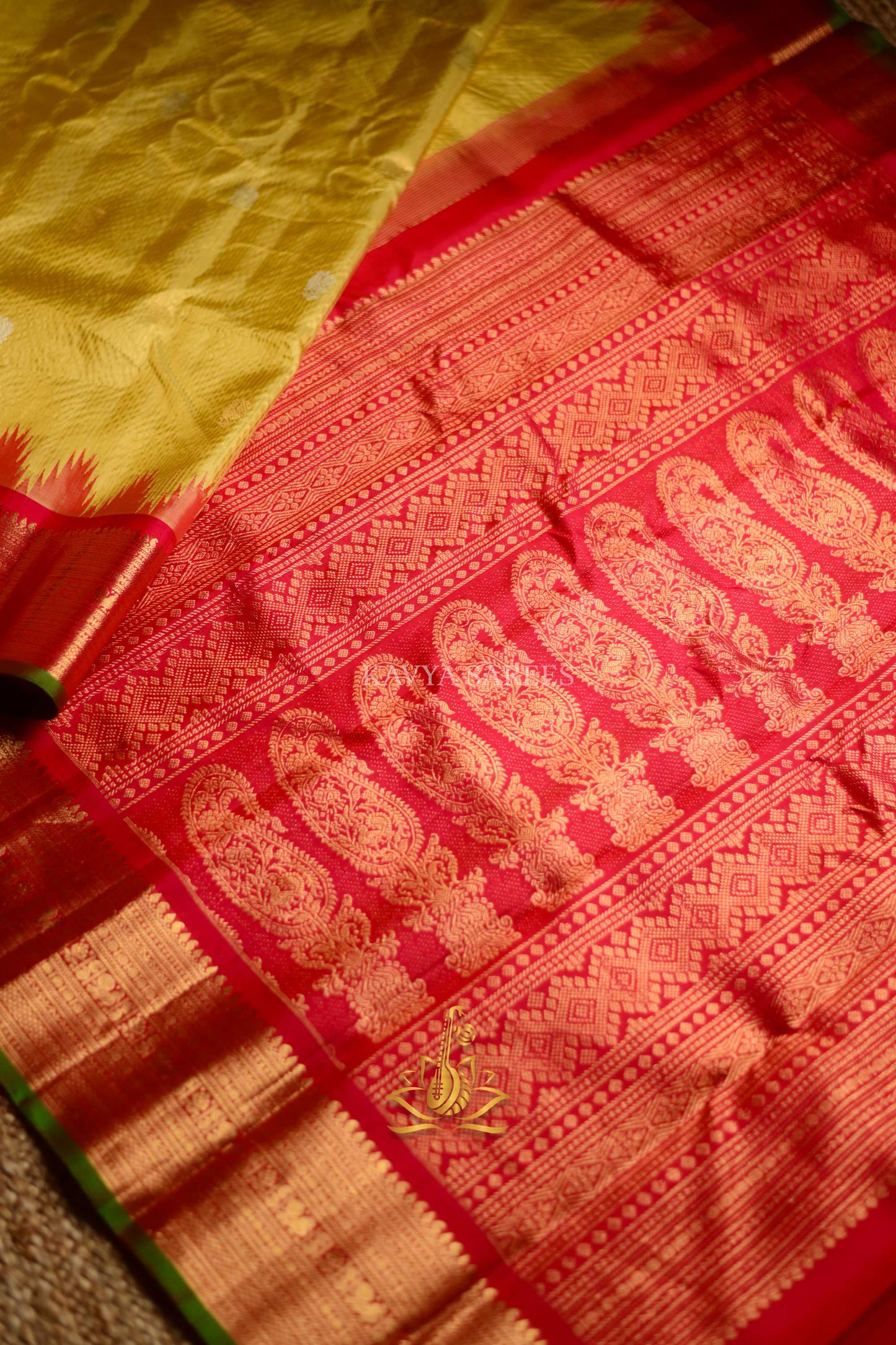 Traditional Gadwal Pattu Silk Saree with Rich Zari Border