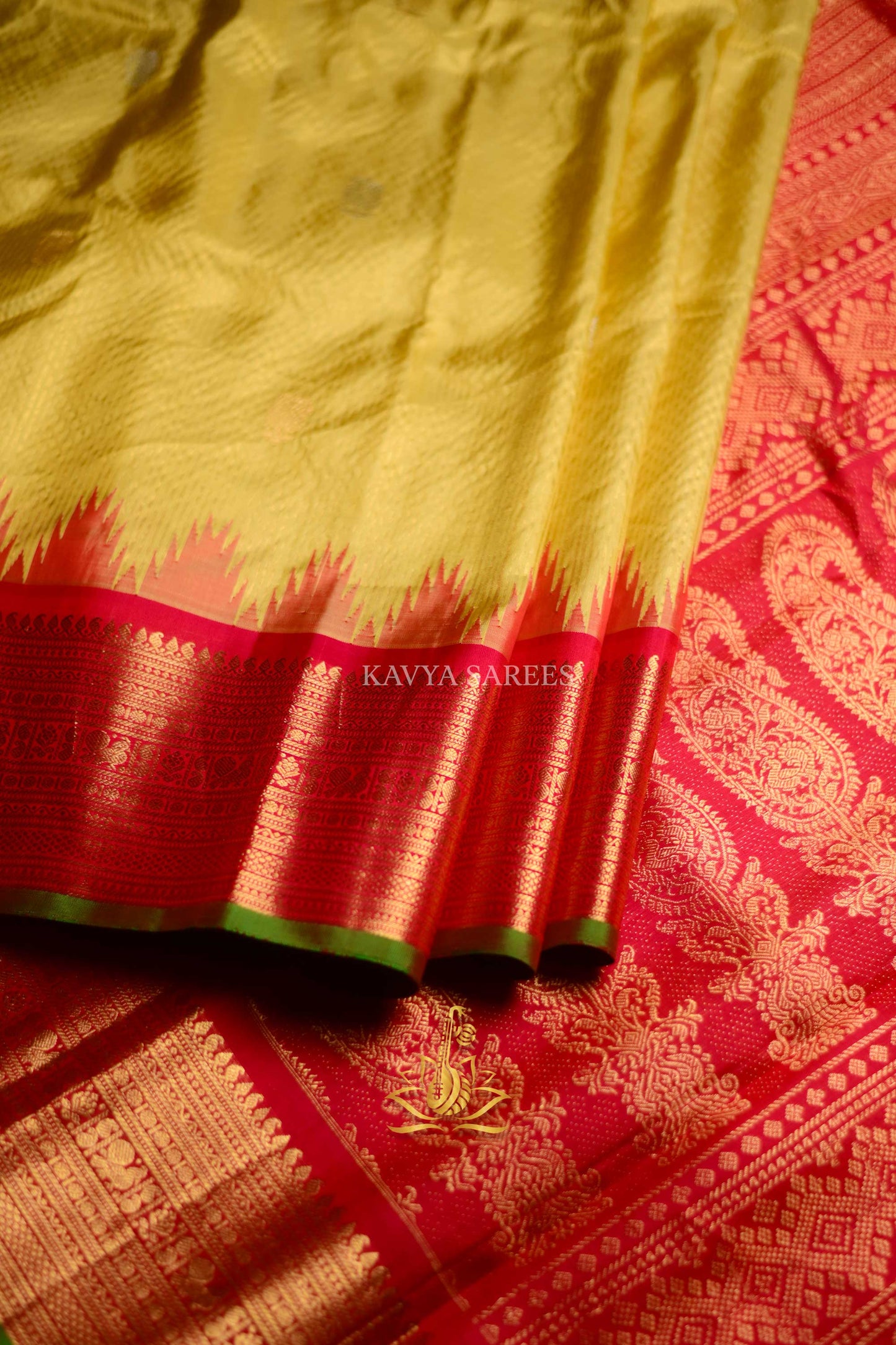 Traditional Gadwal Pattu Silk Saree with Rich Zari Border