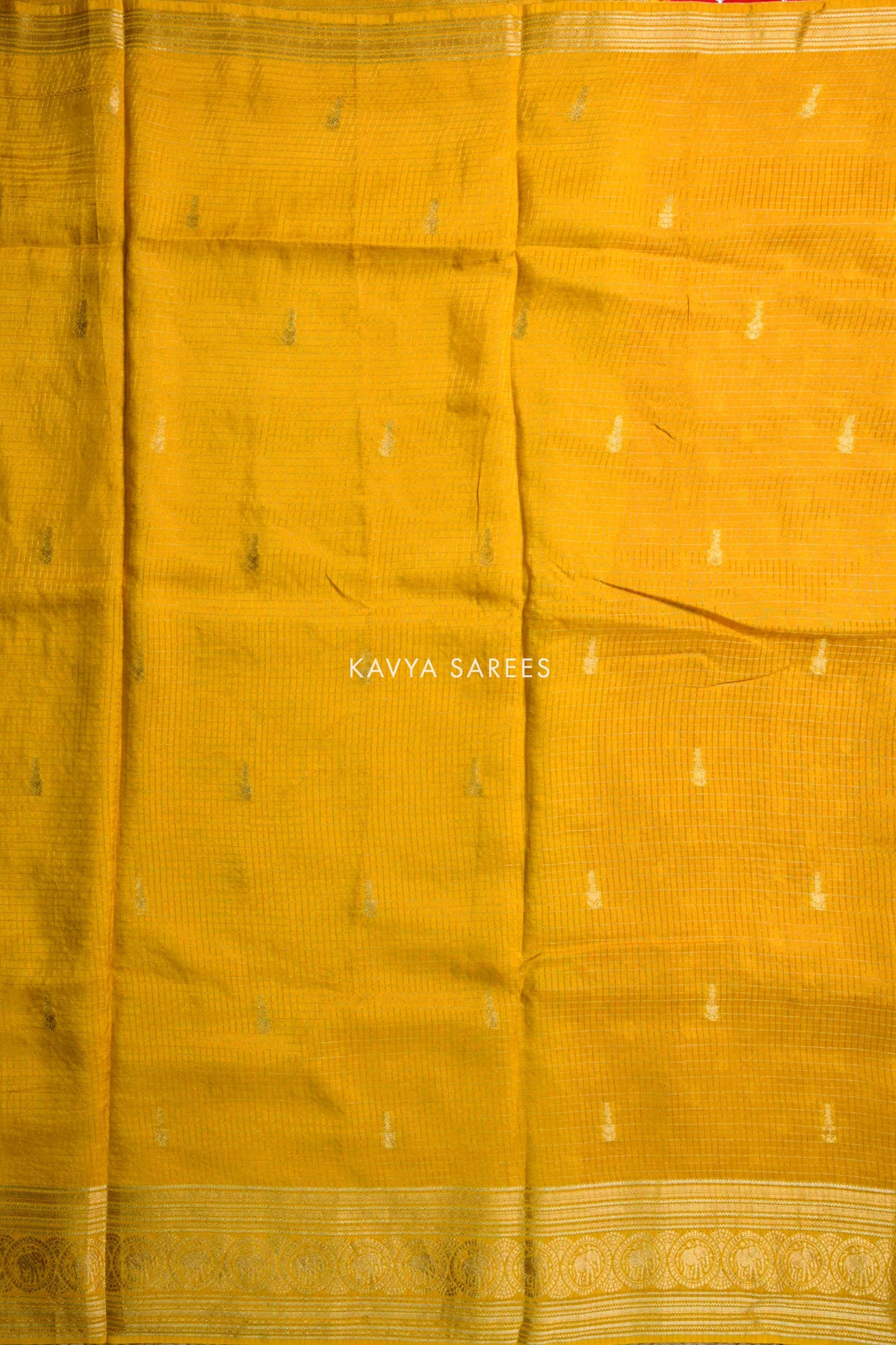 Vintage Mustard Gold Zari Fancy Saree