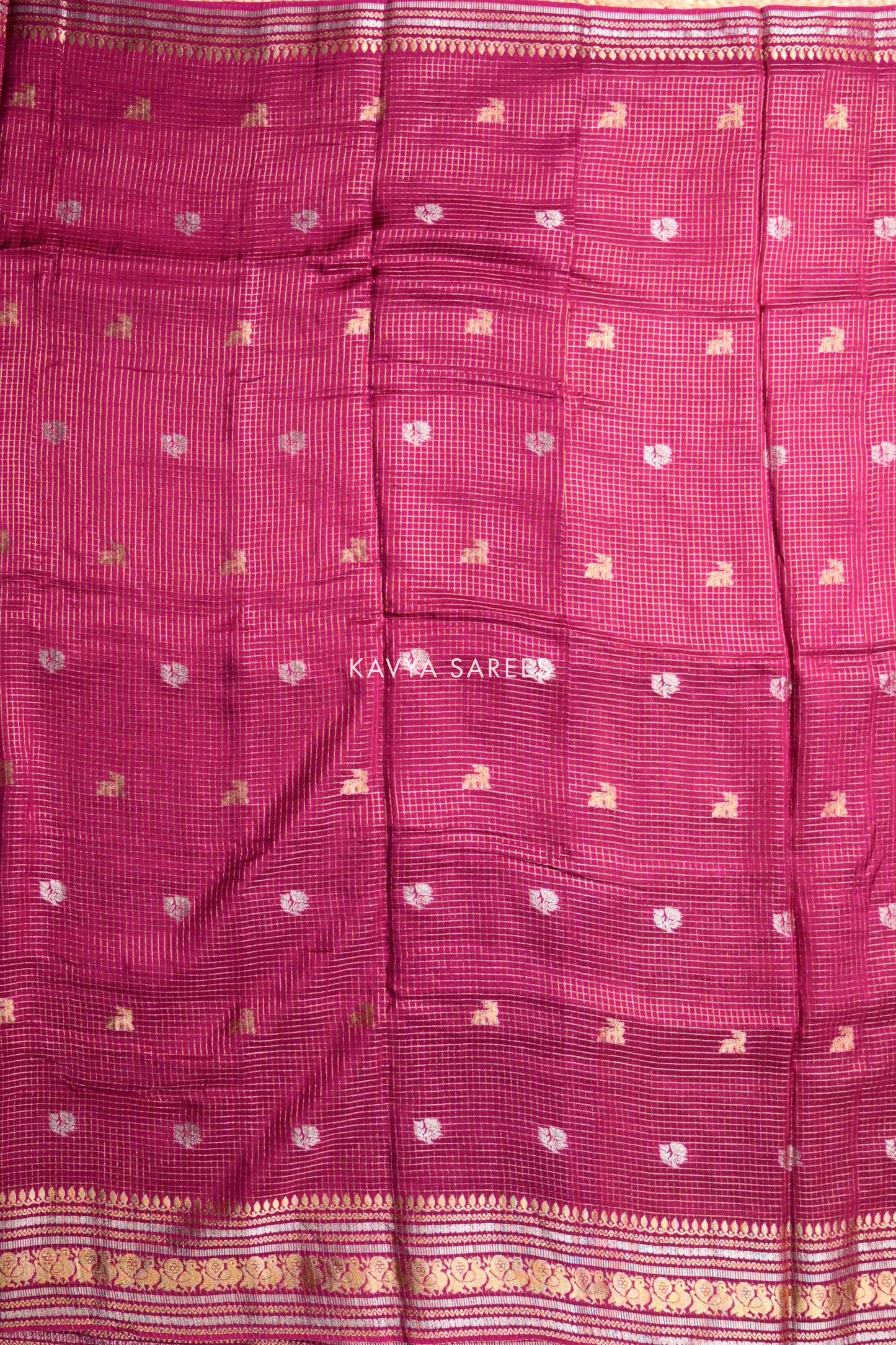 Heritage Magenta Zari Weave Fancy Saree