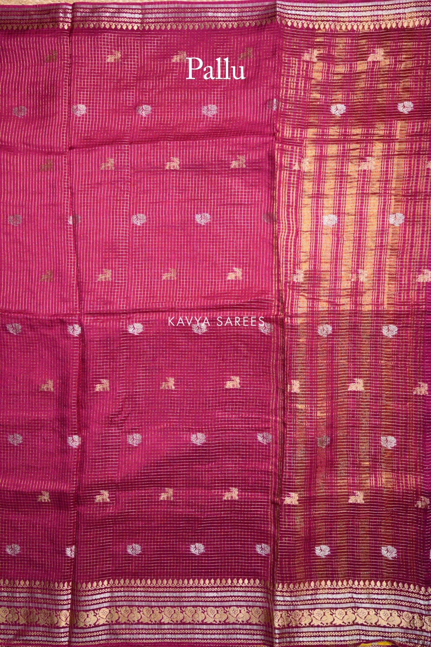 Heritage Magenta Zari Weave Fancy Saree