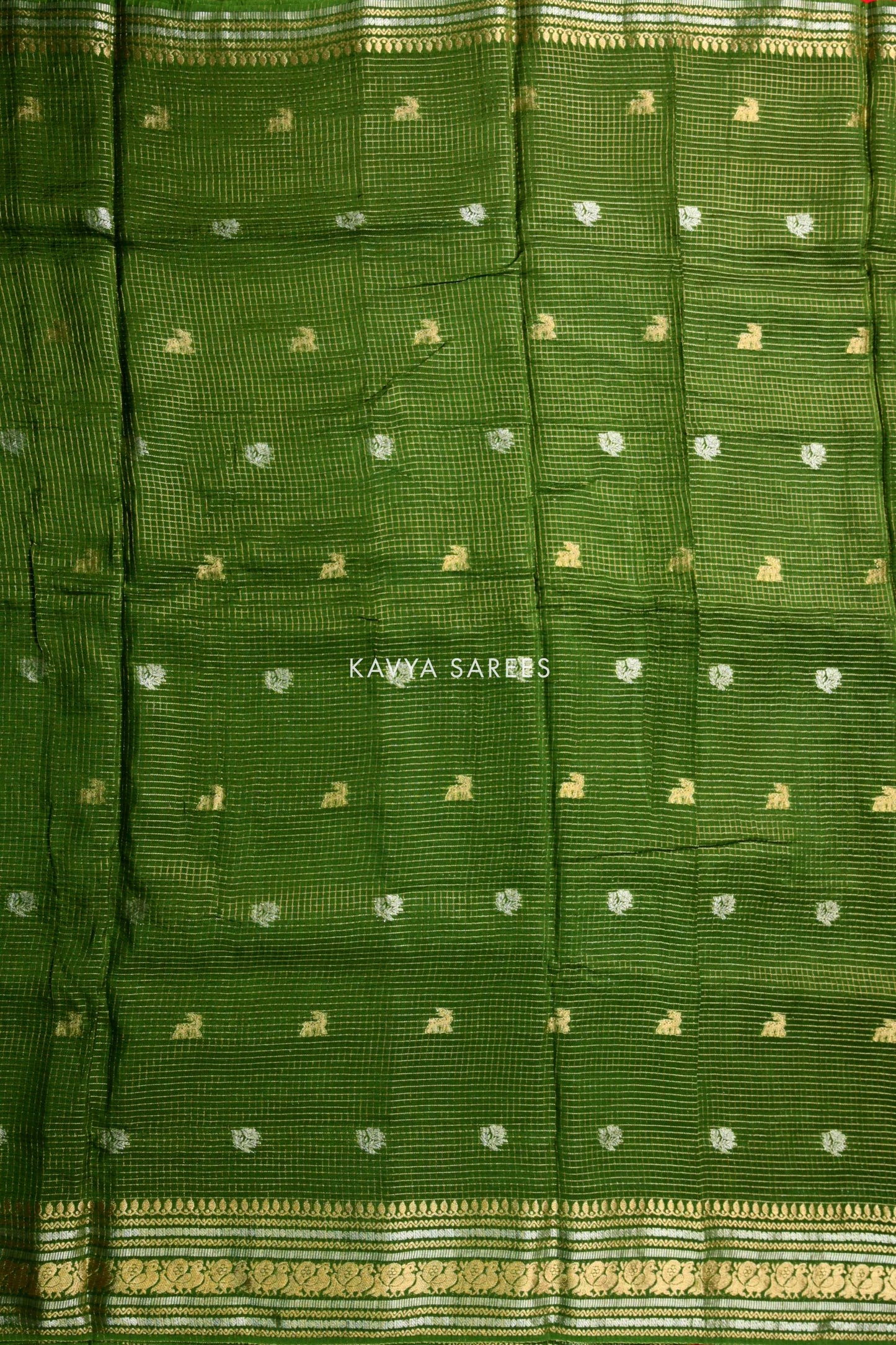 Classic Parrot Green Vintage Fancy Saree
