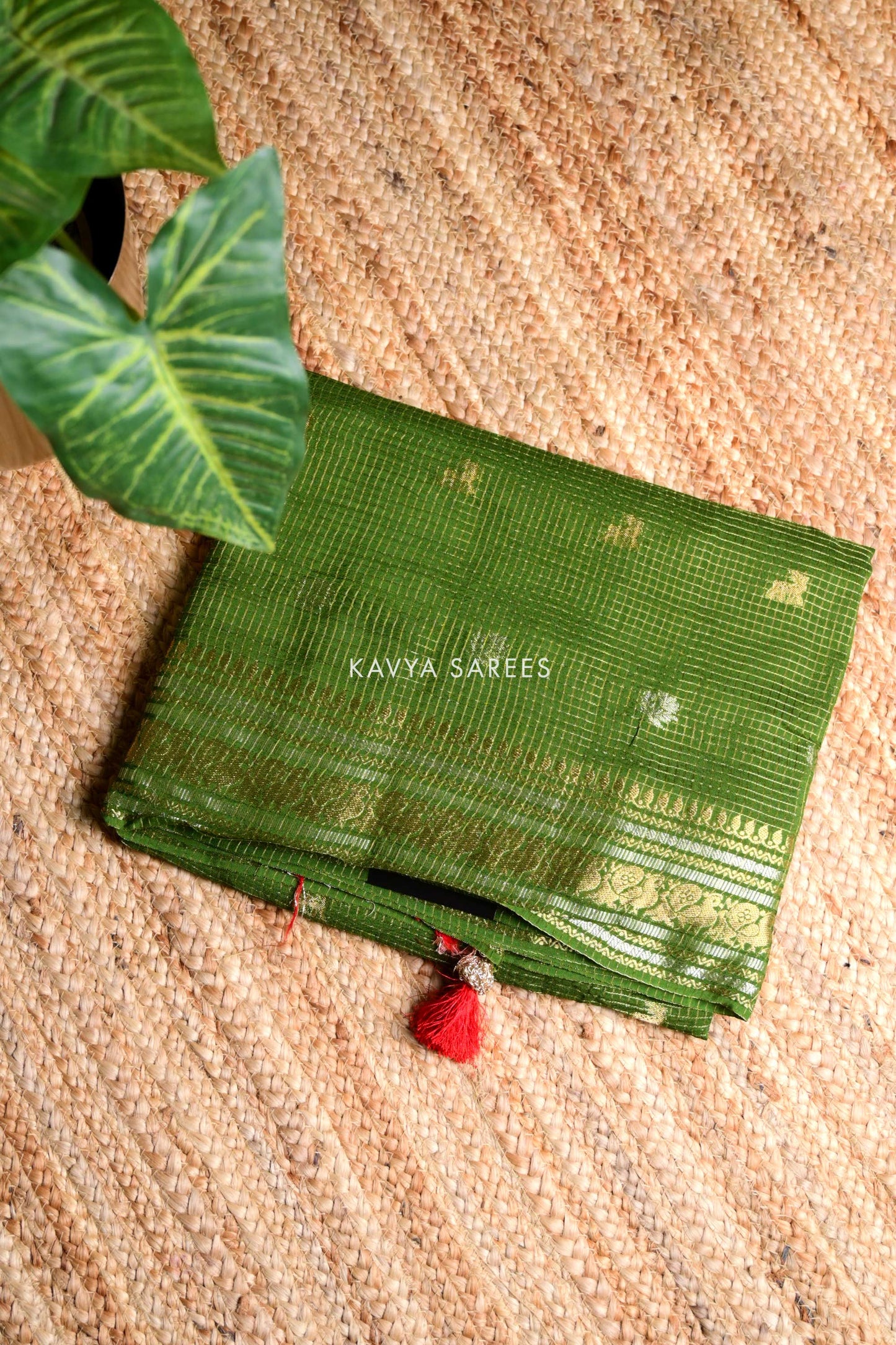 Classic Parrot Green Vintage Fancy Saree