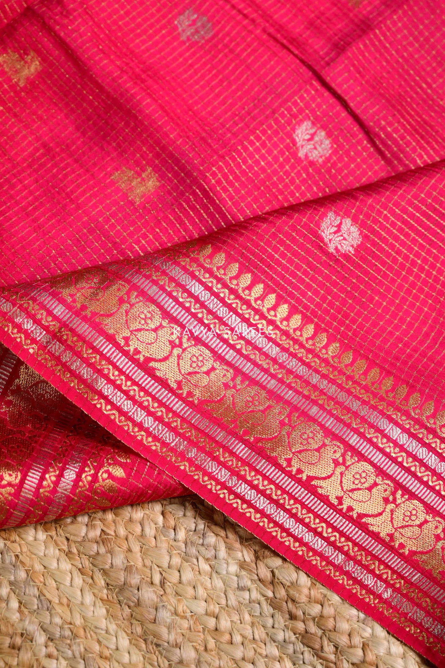 Royal Pink Gold Tissue Fancy Saree