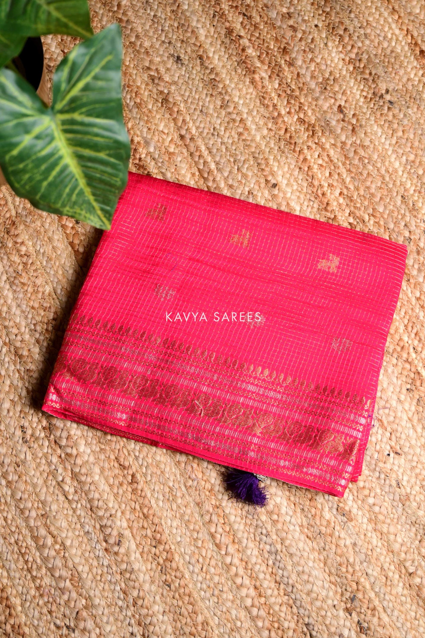 Royal Pink Gold Tissue Fancy Saree
