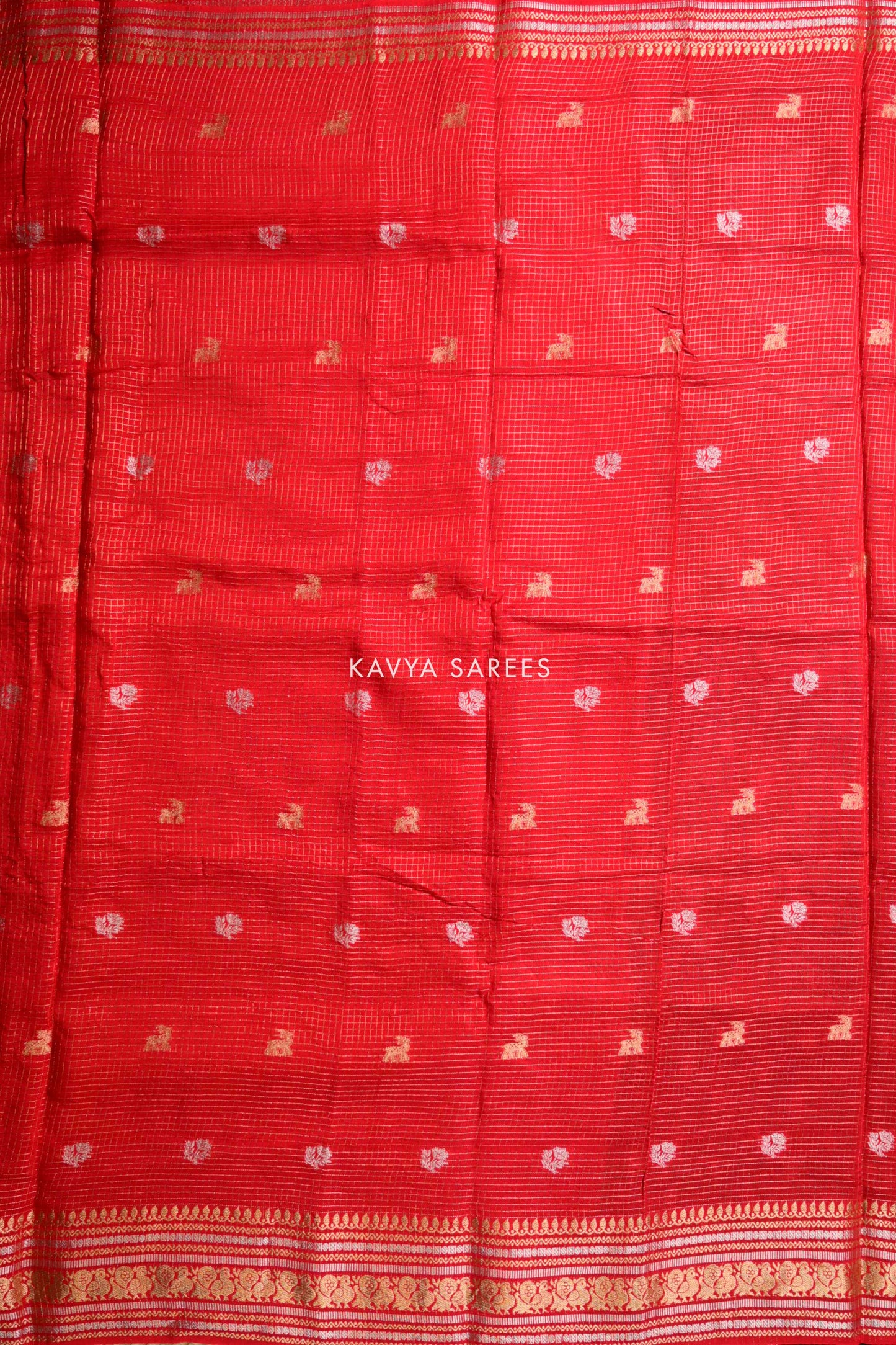 Timeless Red Zari Border Fancy Saree