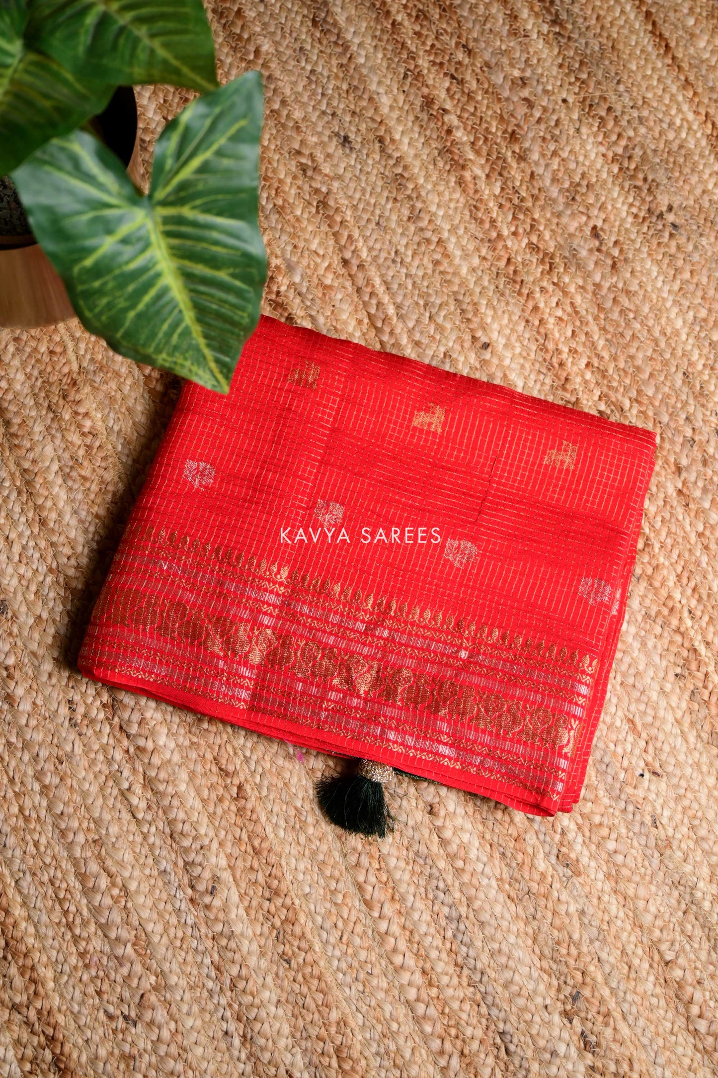 Timeless Red Zari Border Fancy Saree
