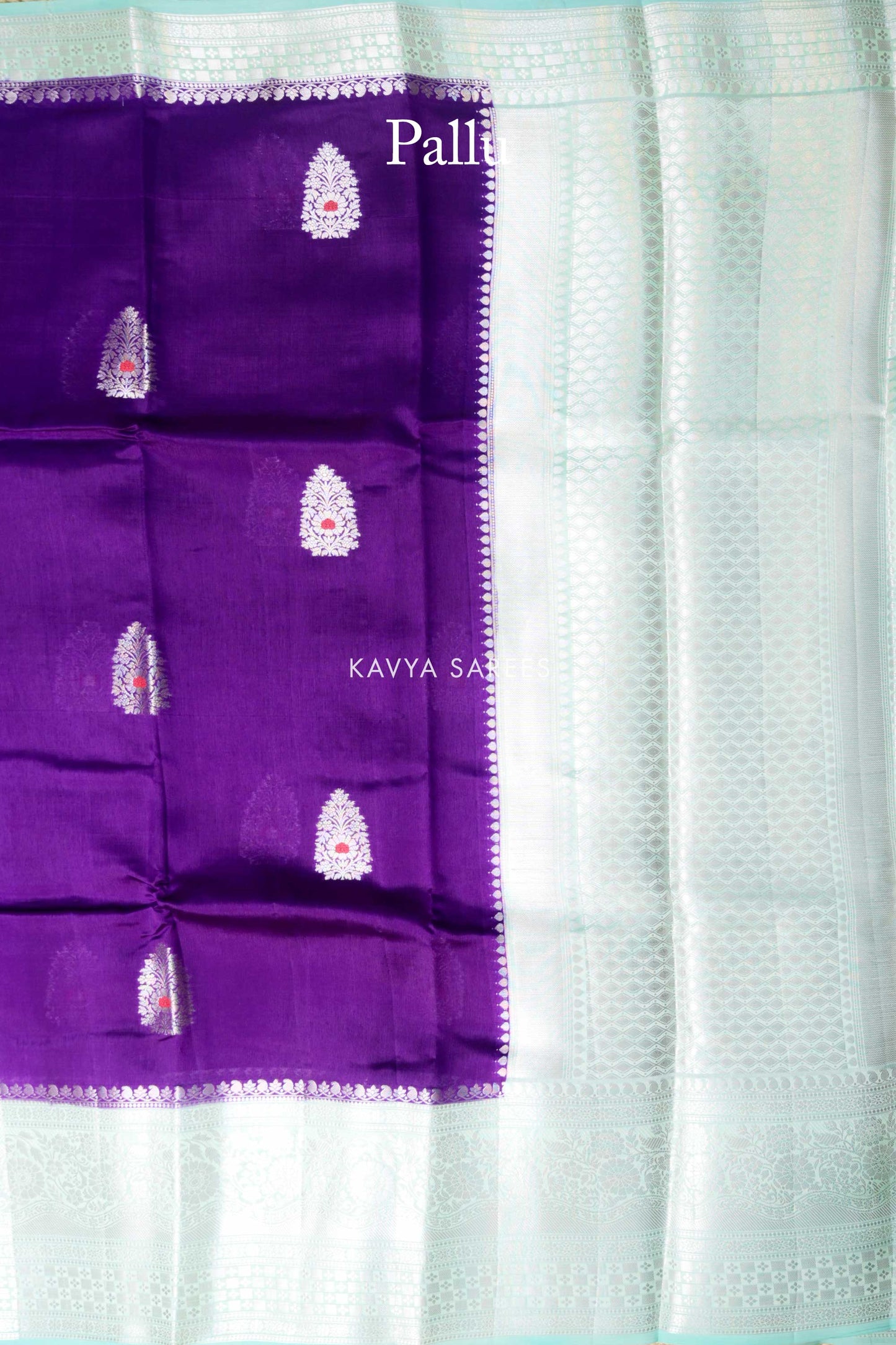 Royal Purple & Mint Green Mango Silk Saree