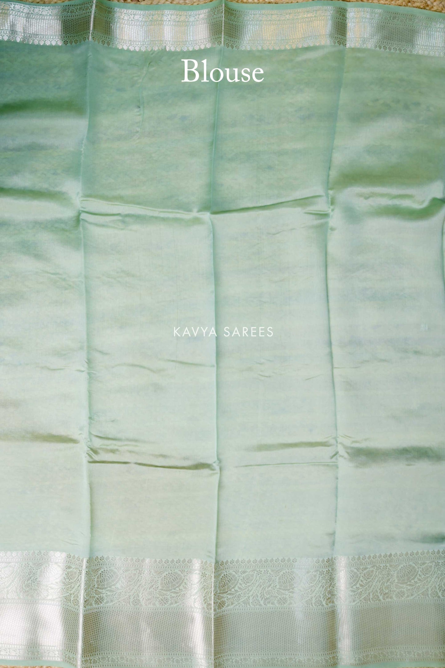 Classic Green & Silver Mint Mango Silk Saree