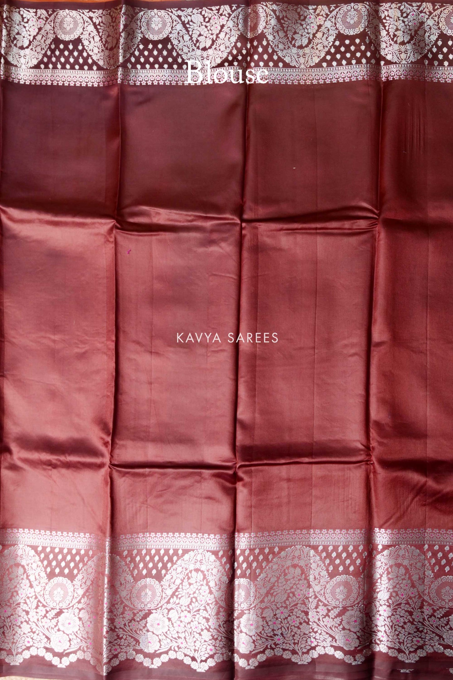 Orange & Wine Floral Mango Silk Saree